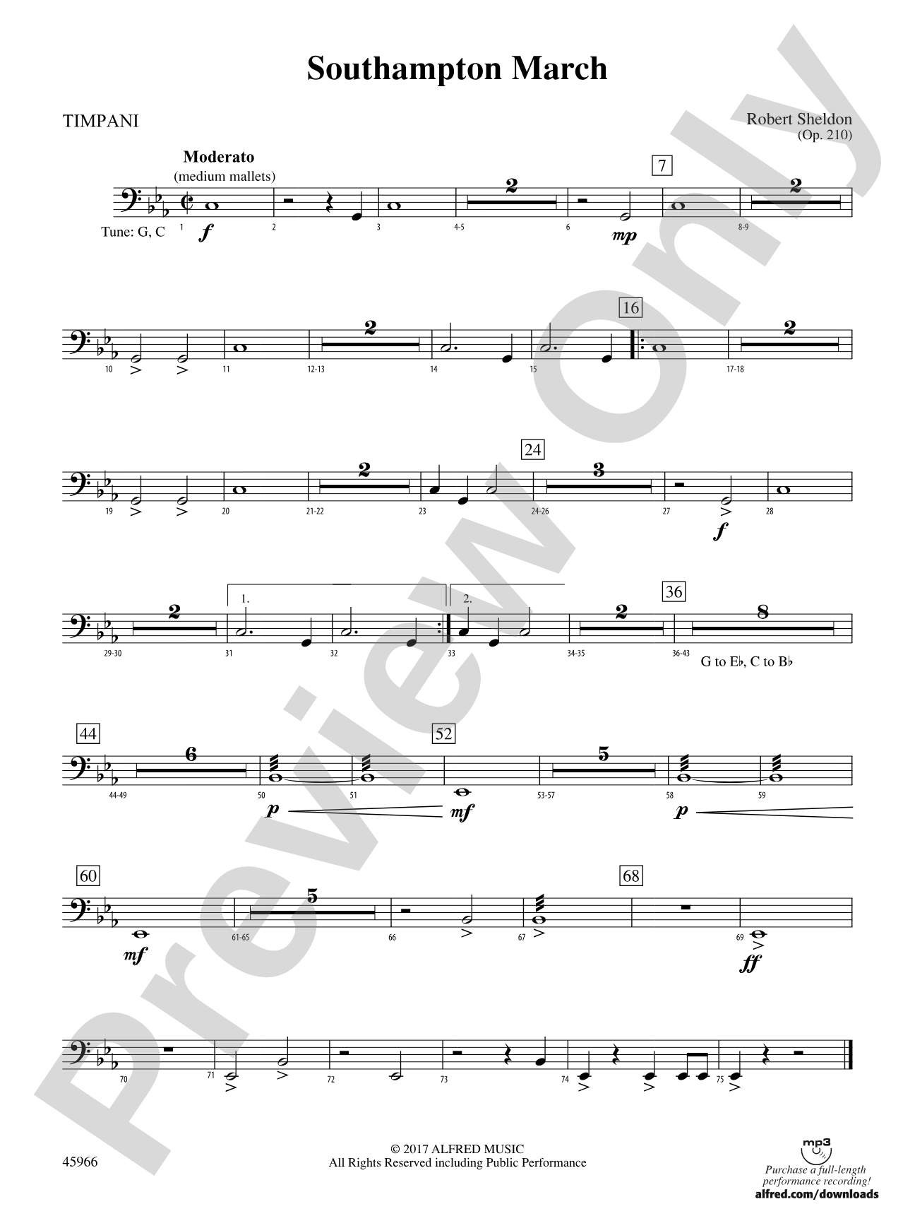 Southampton March: Timpani