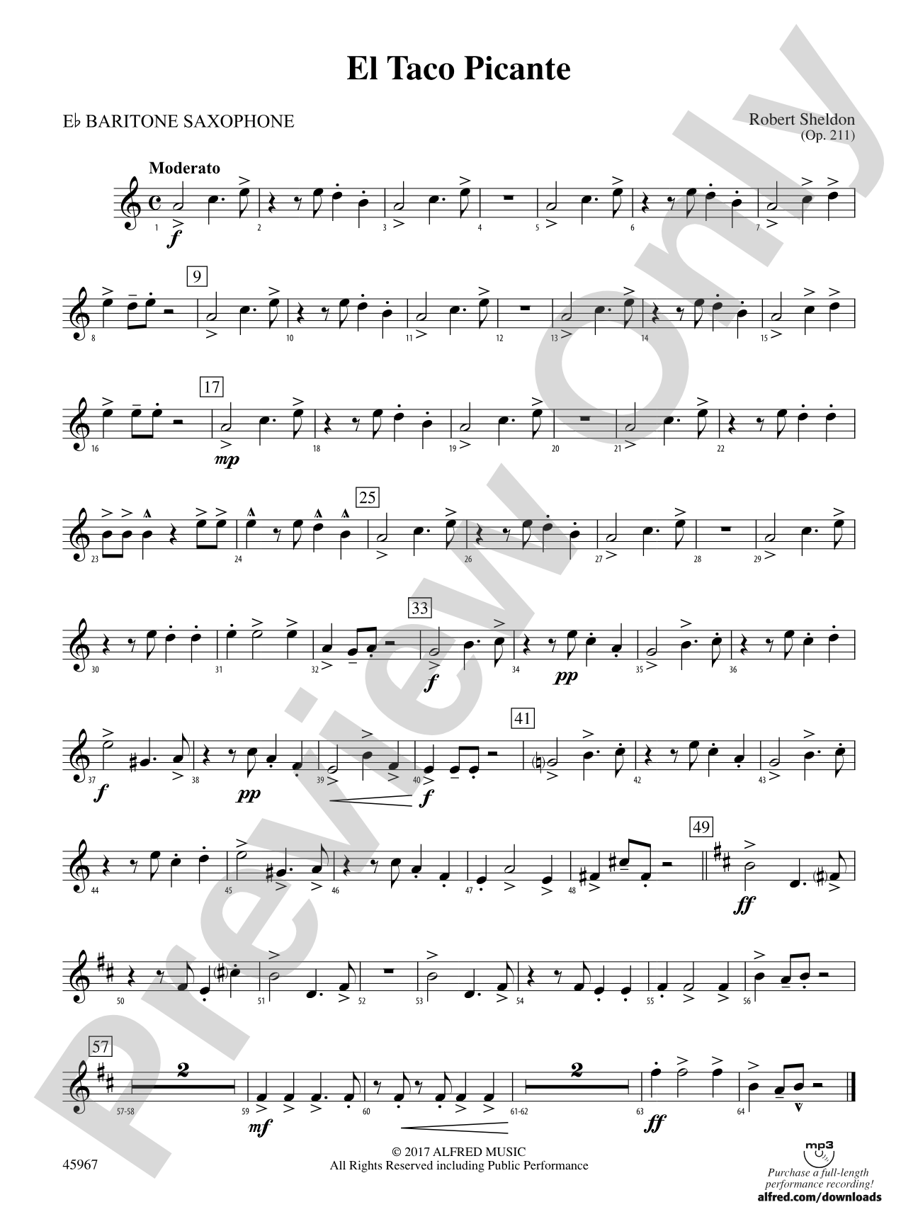 El Taco Picante: E-flat Baritone Saxophone