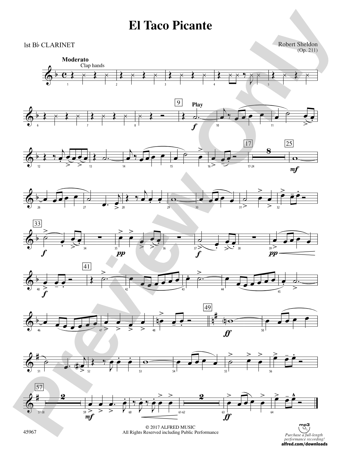 El Taco Picante: 1st B-flat Clarinet