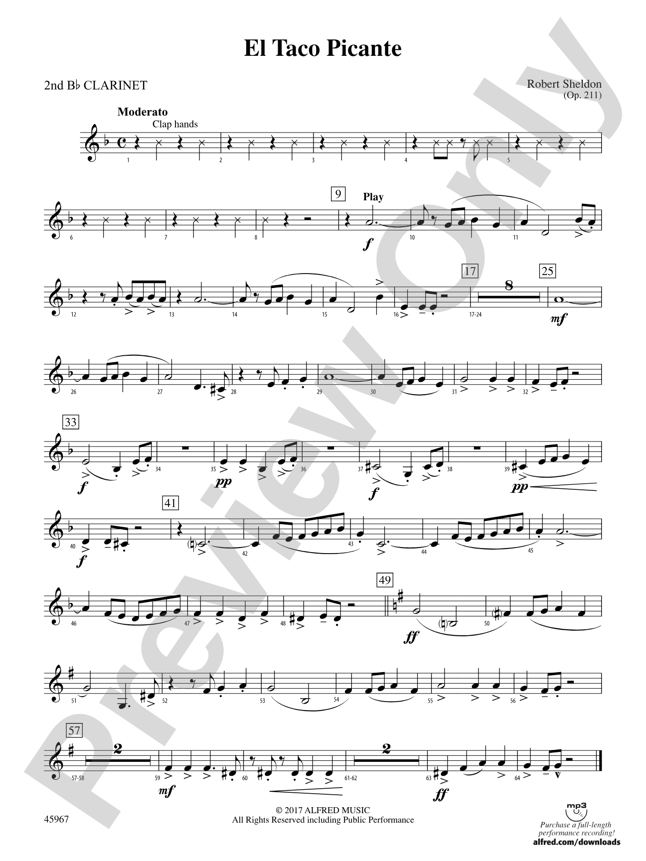 El Taco Picante: 2nd B-flat Clarinet