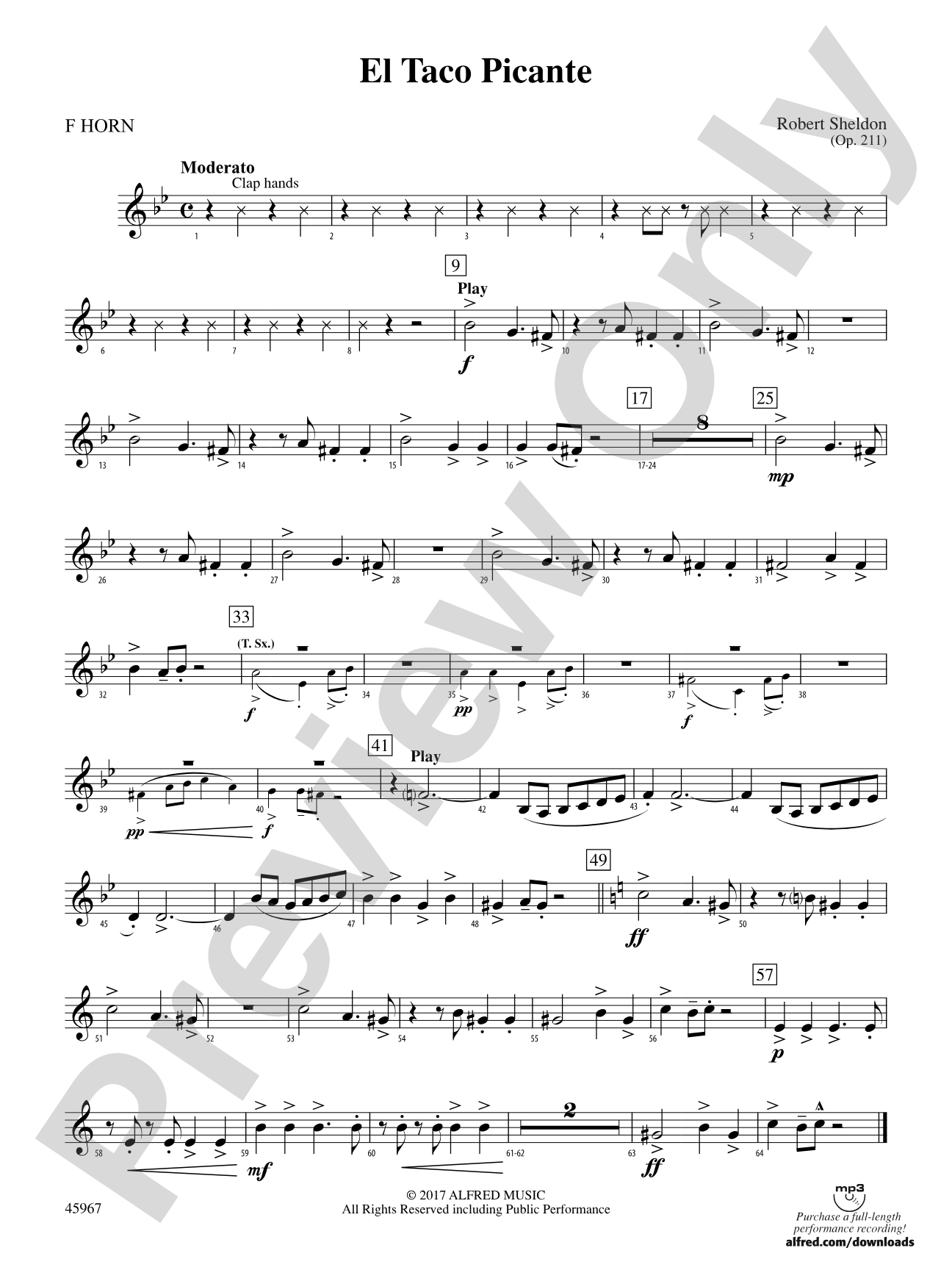 El Taco Picante: 1st F Horn