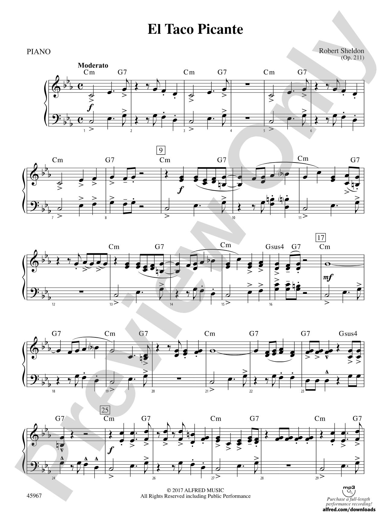 El Taco Picante: Piano Accompaniment