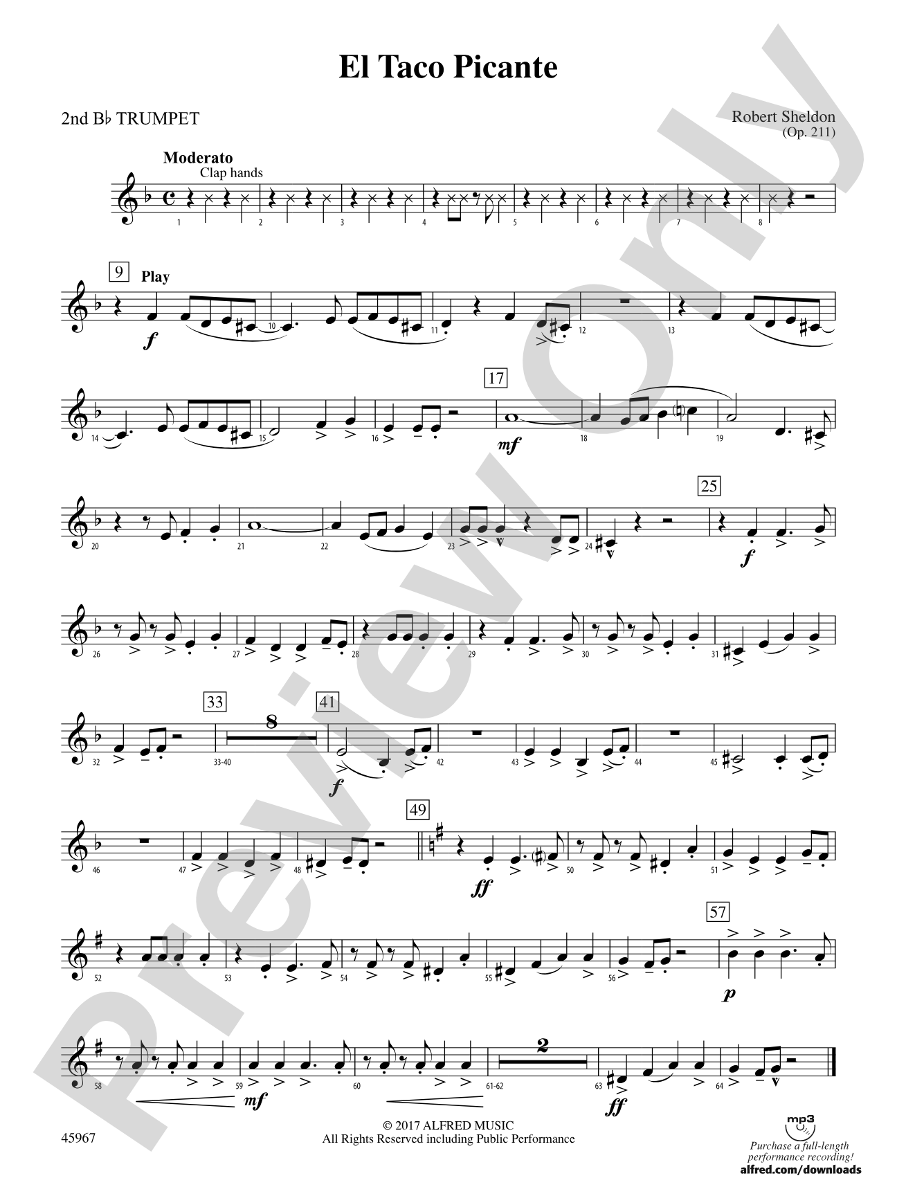 El Taco Picante: 2nd B-flat Trumpet