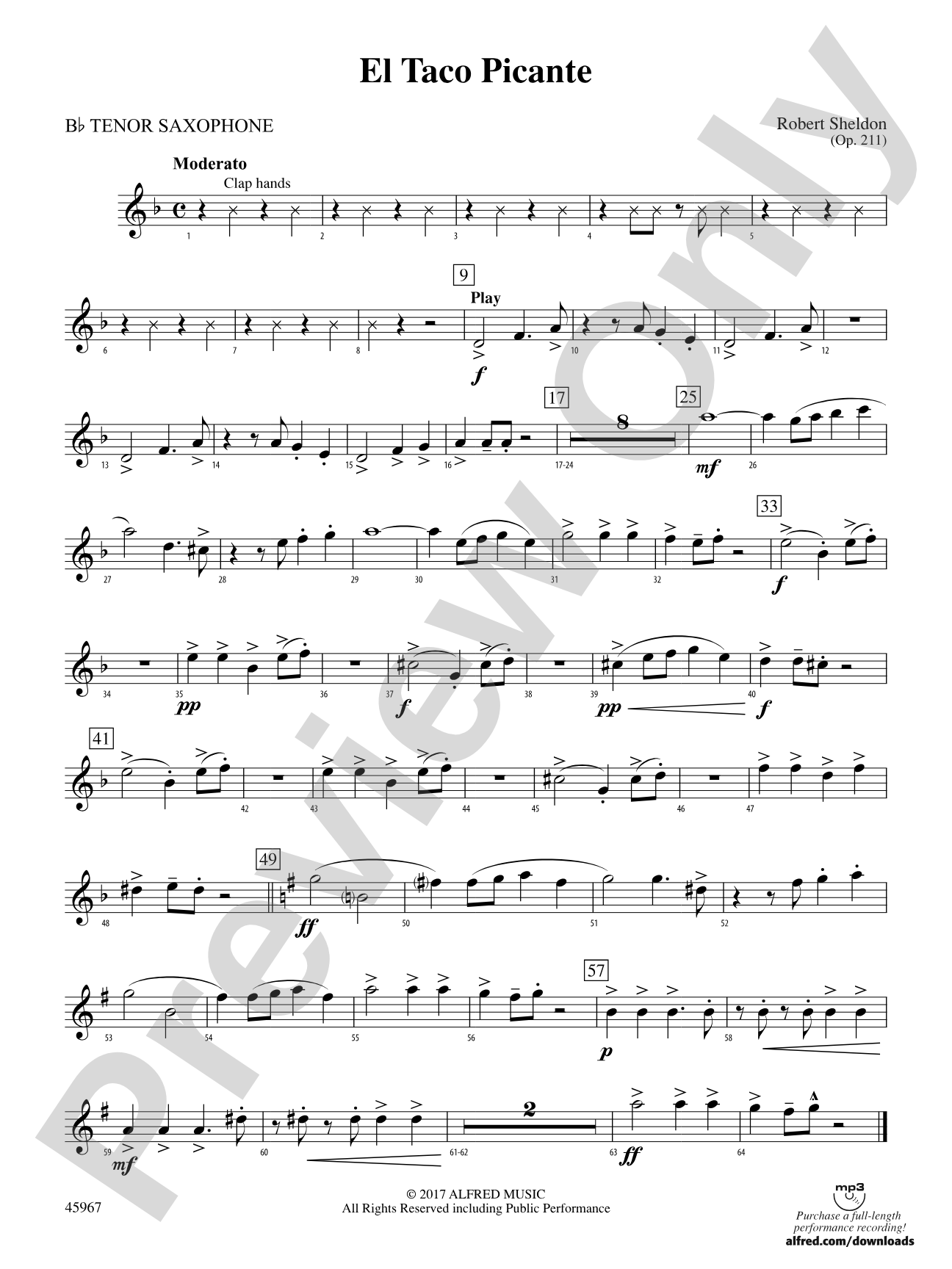 El Taco Picante: B-flat Tenor Saxophone