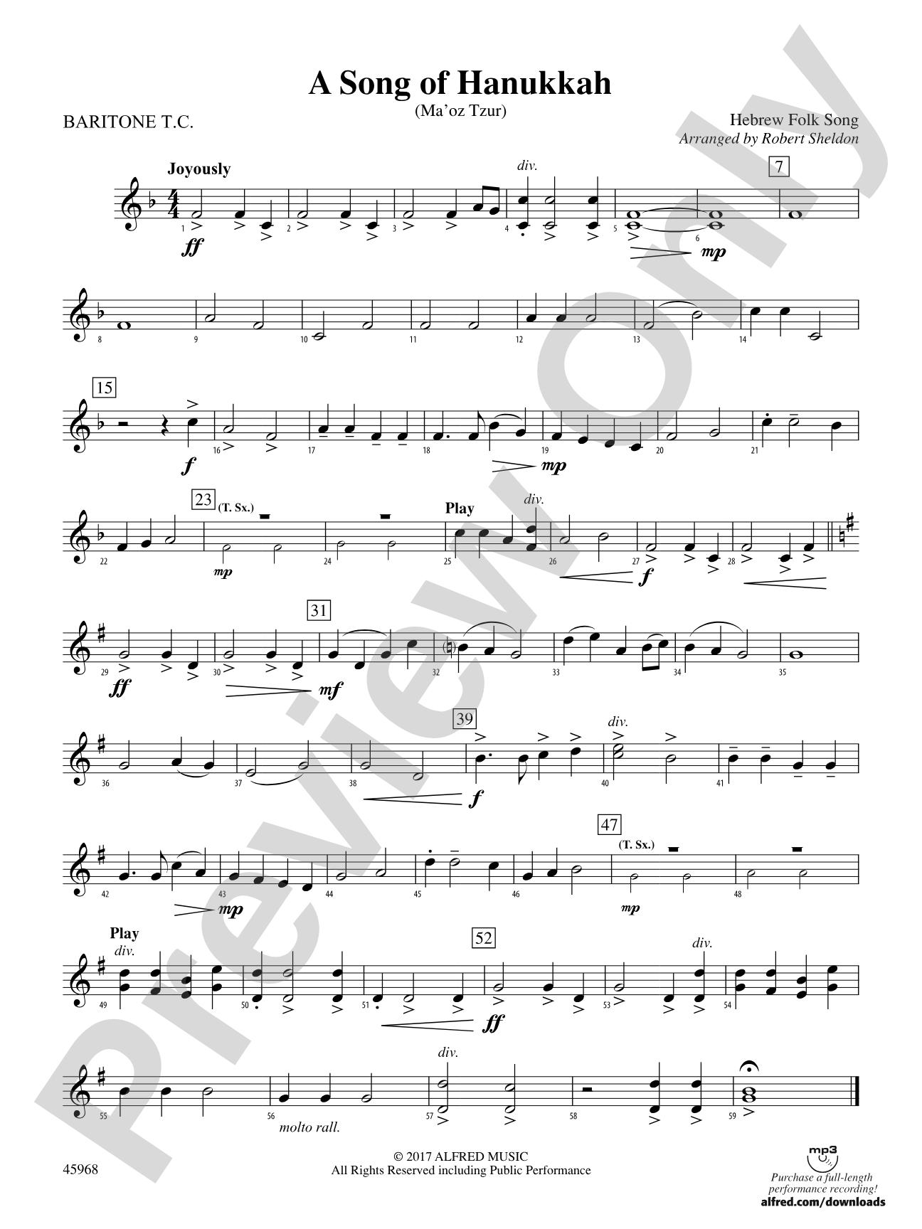A Song of Hanukkah: Baritone T.C.