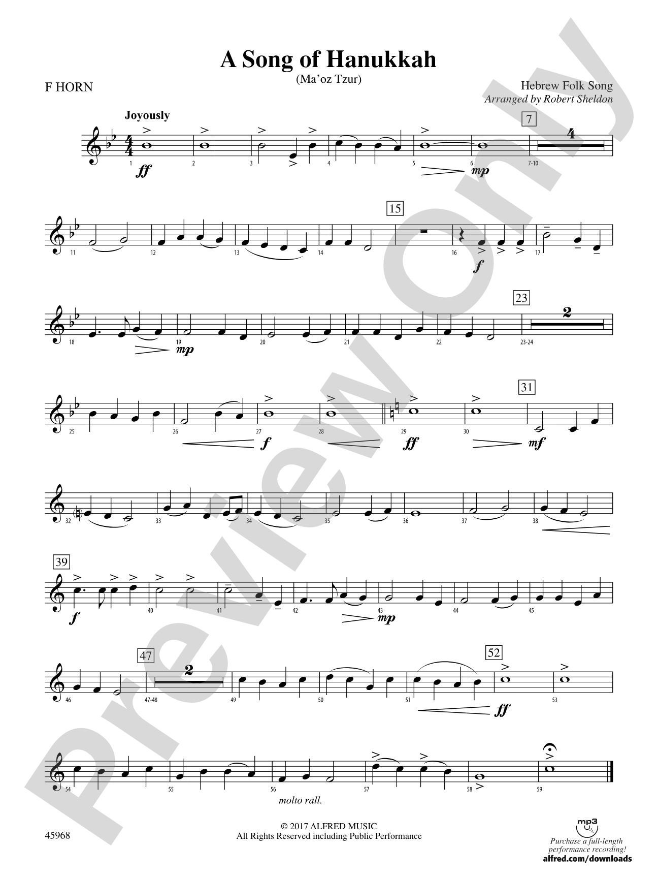 A Song of Hanukkah: 1st F Horn