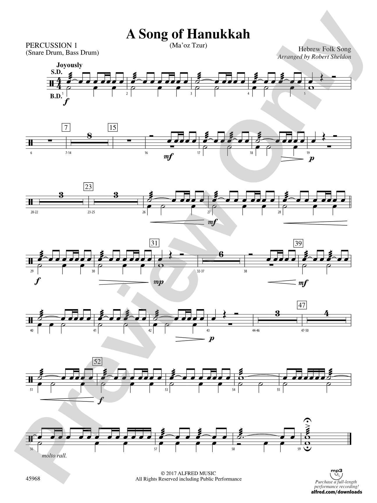 A Song of Hanukkah: 1st Percussion