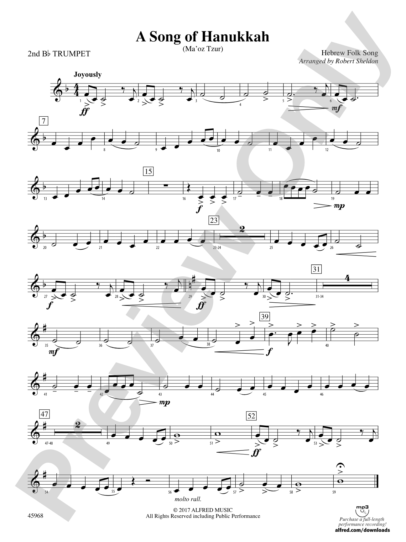 A Song of Hanukkah: 2nd B-flat Trumpet