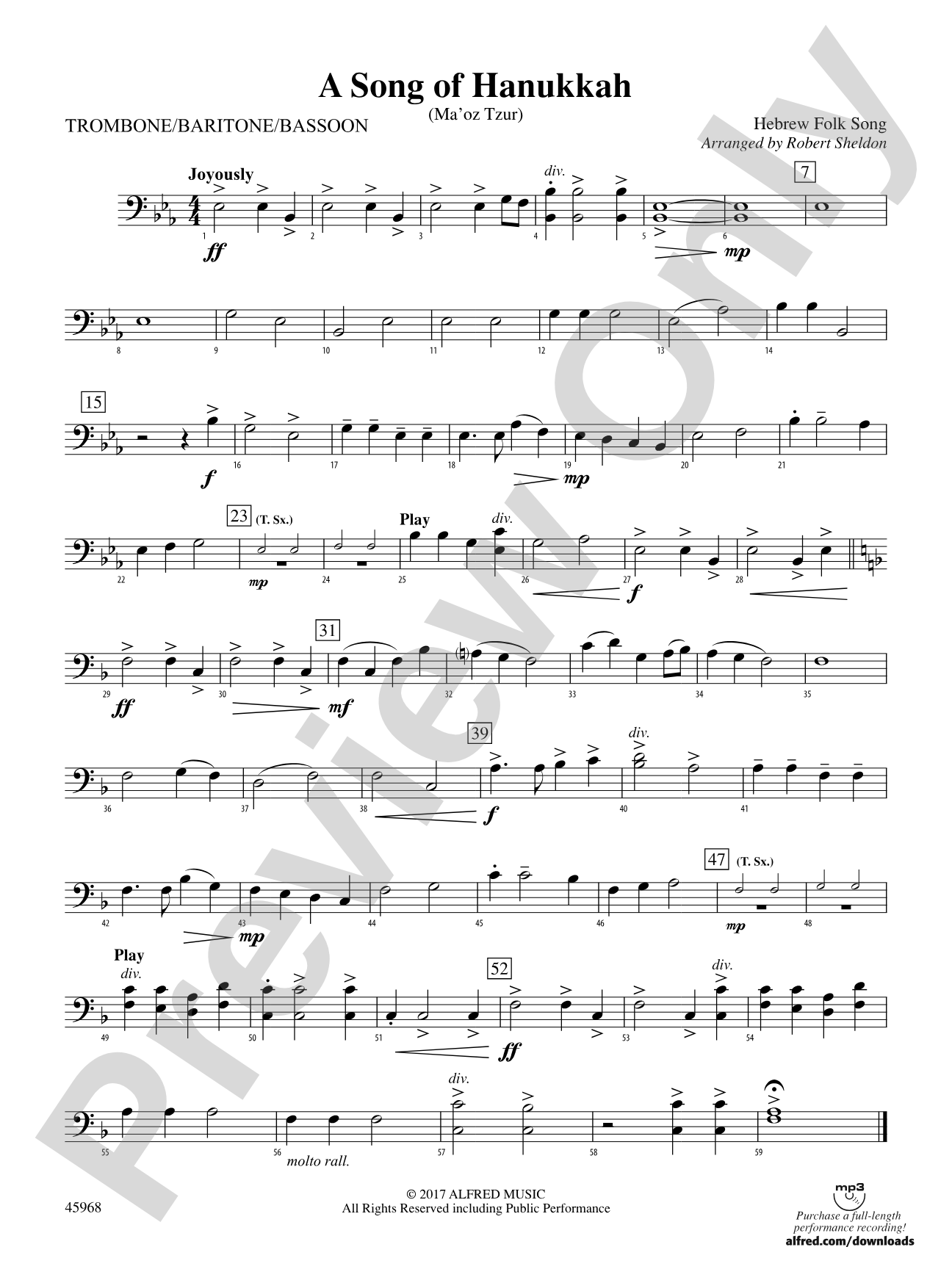 A Song of Hanukkah: 1st Trombone