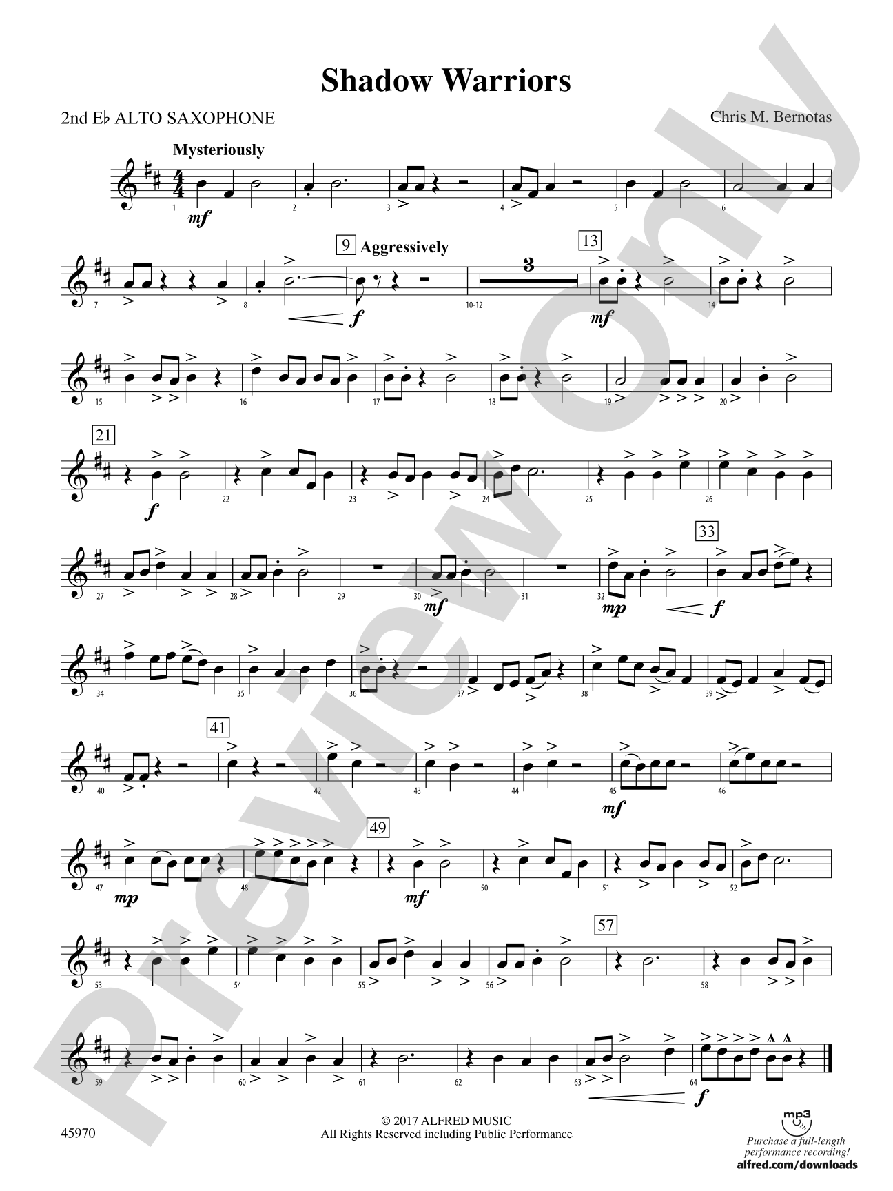 Shadow Warriors: 2nd E-flat Alto Saxophone