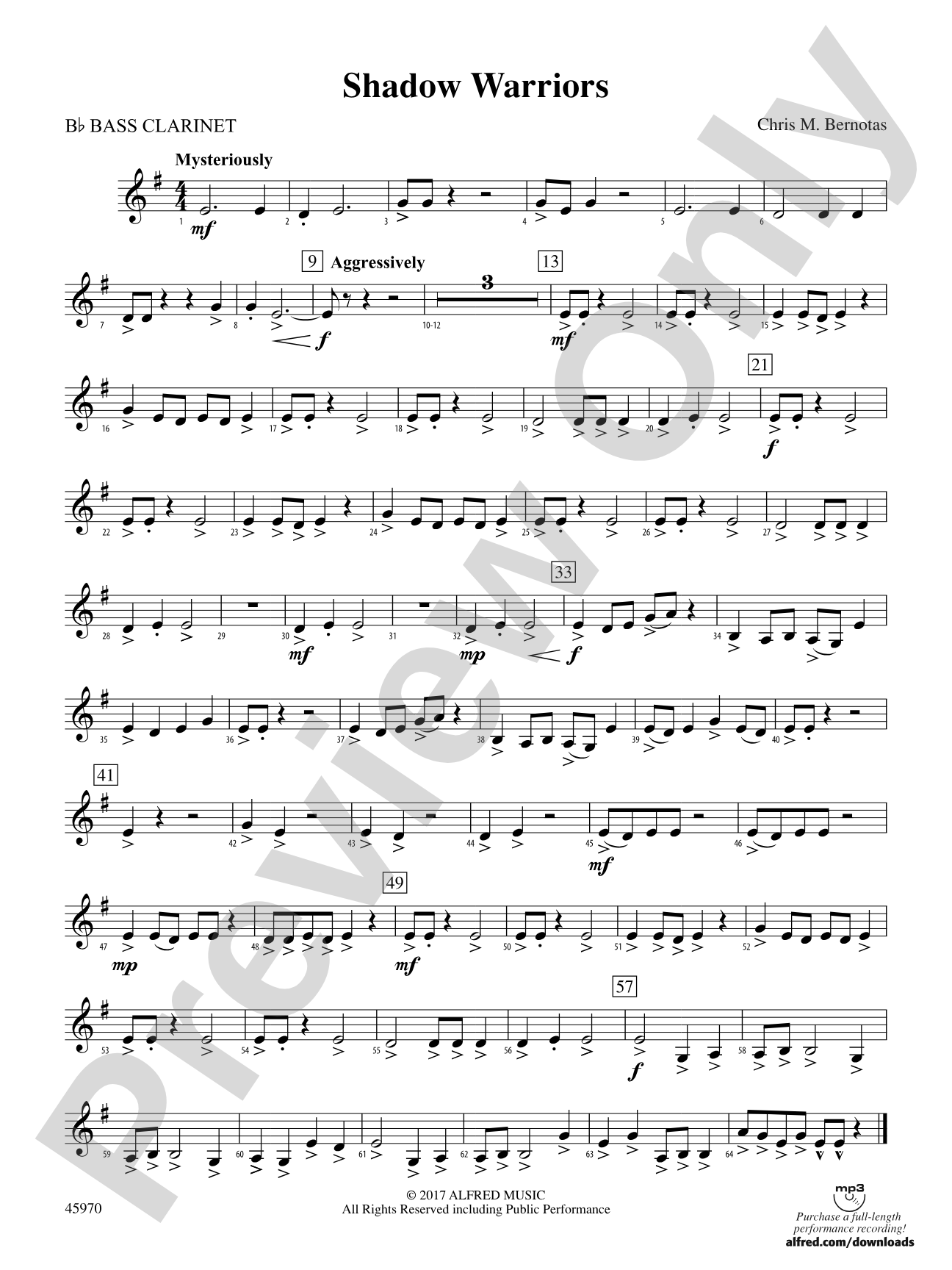Shadow Warriors: B-flat Bass Clarinet