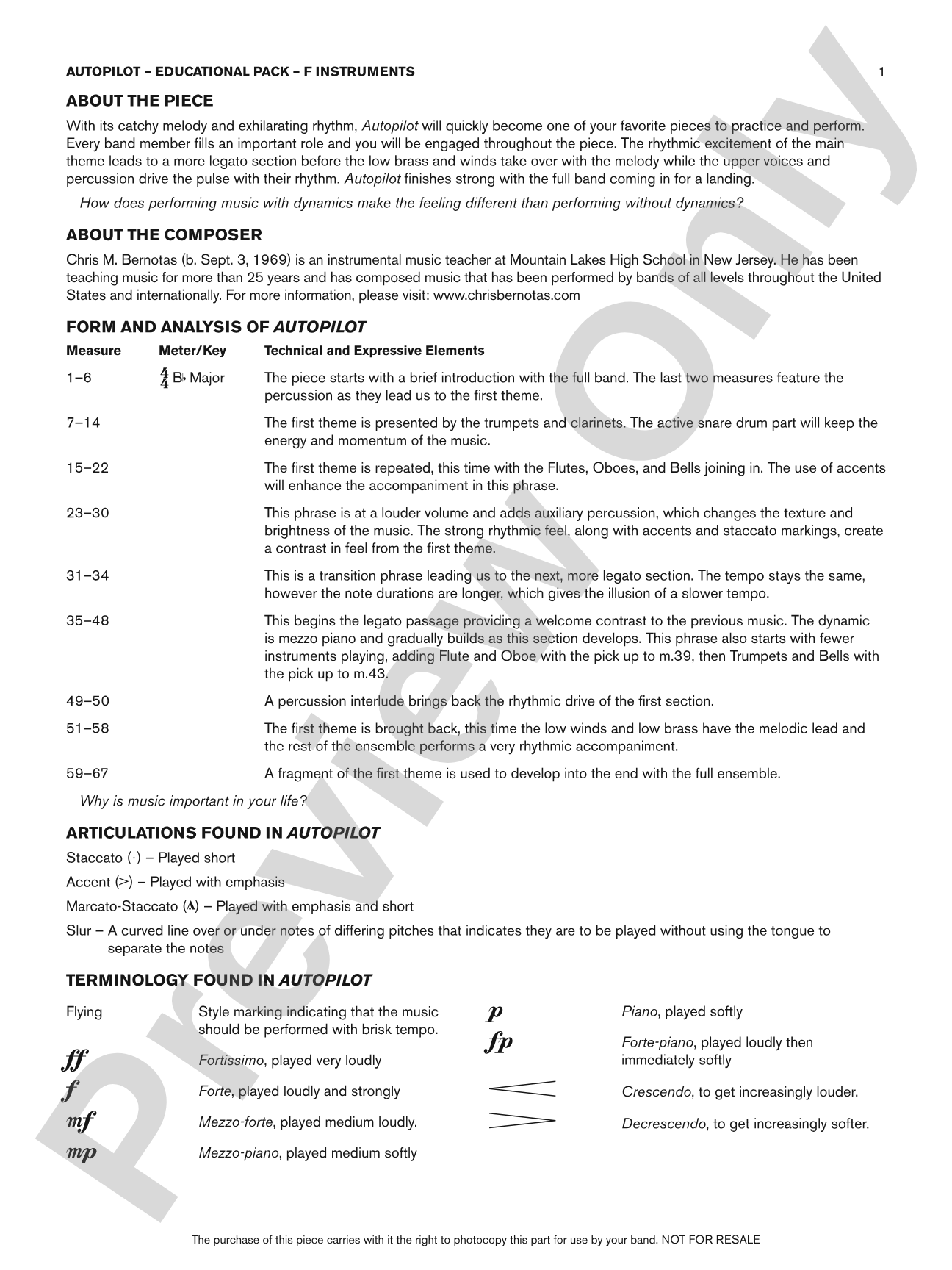 Autopilot: F Educational Pack