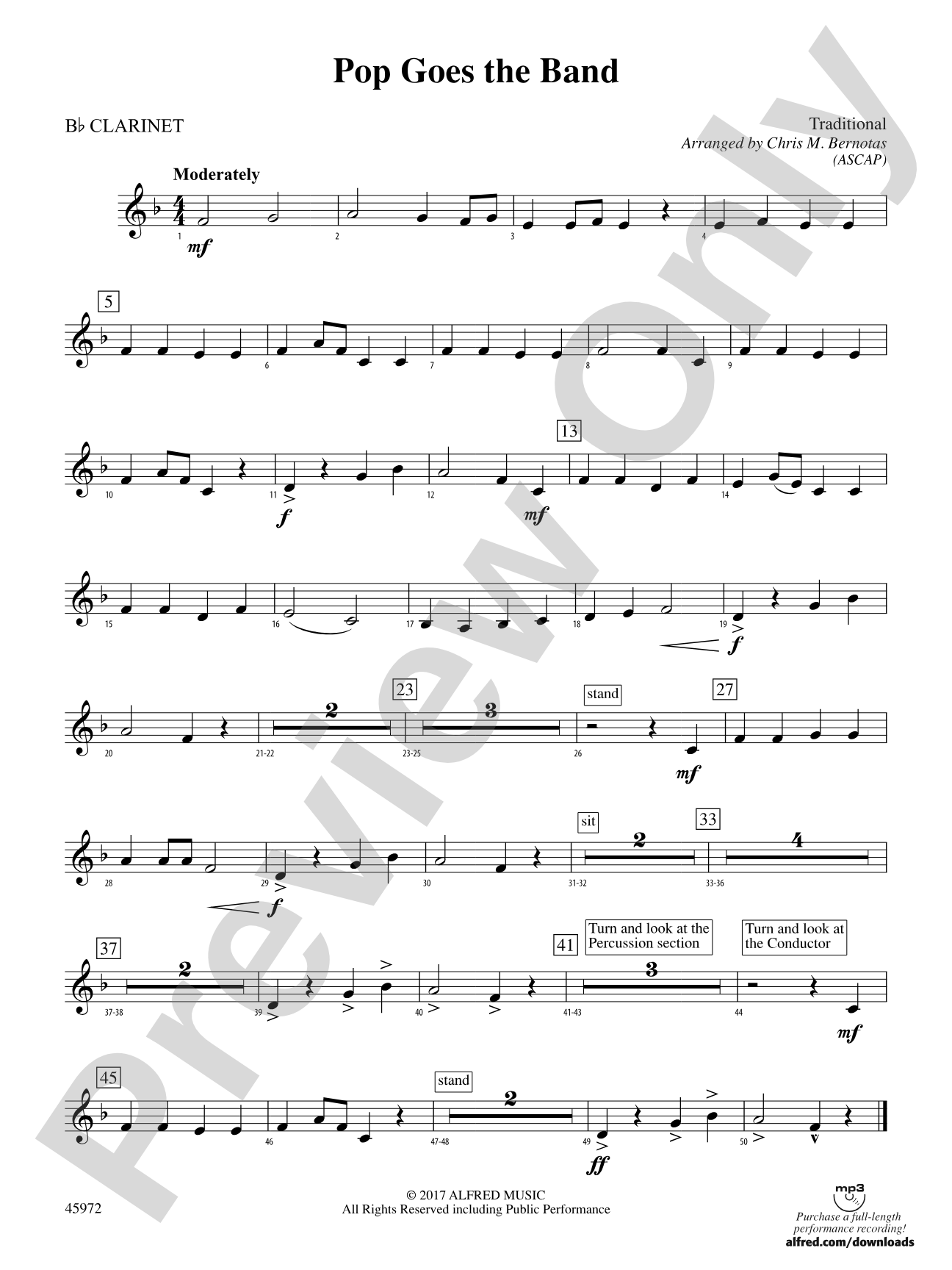 Pop Goes the Band: 1st B-flat Clarinet
