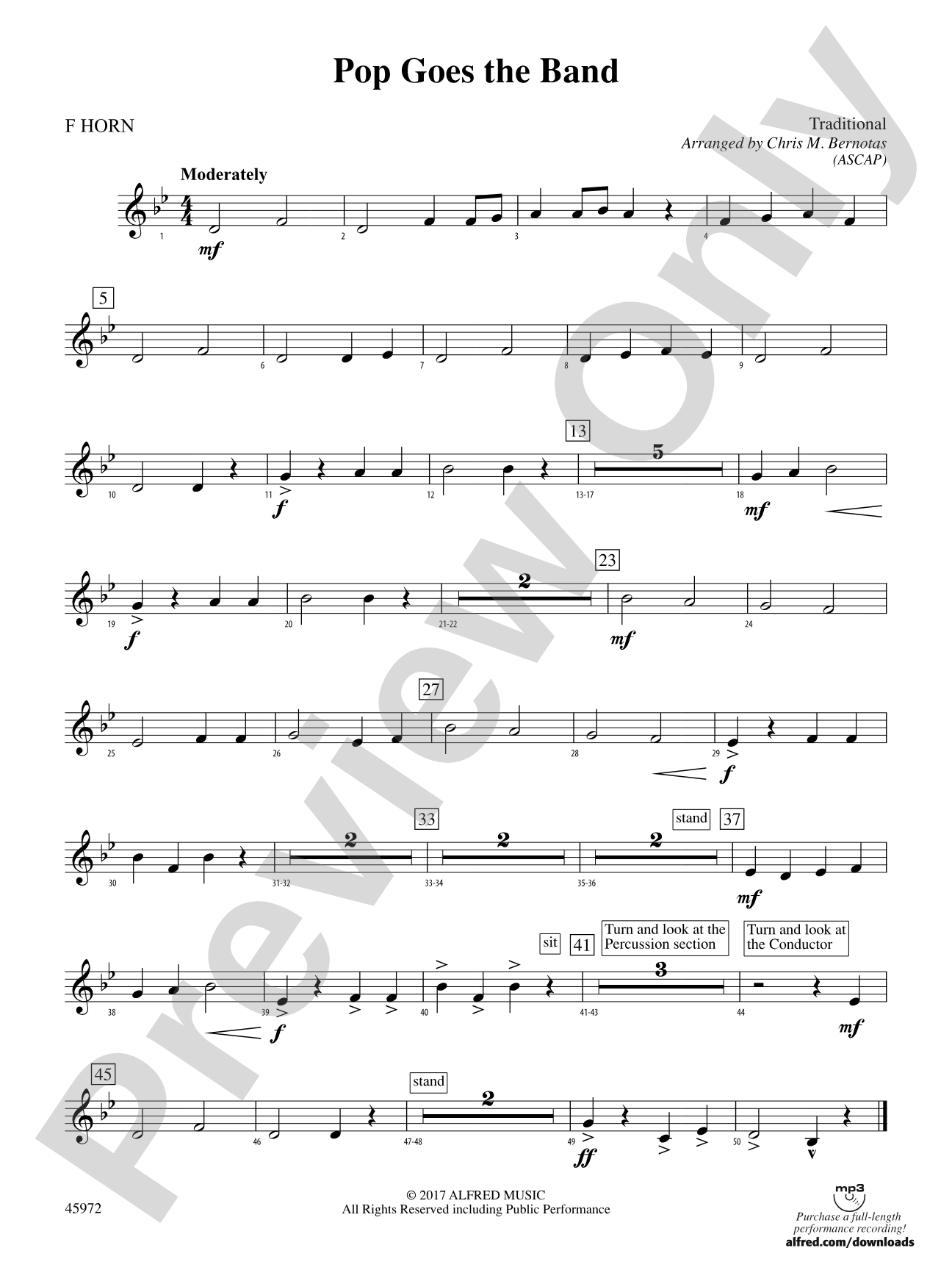 Pop Goes the Band: 1st F Horn