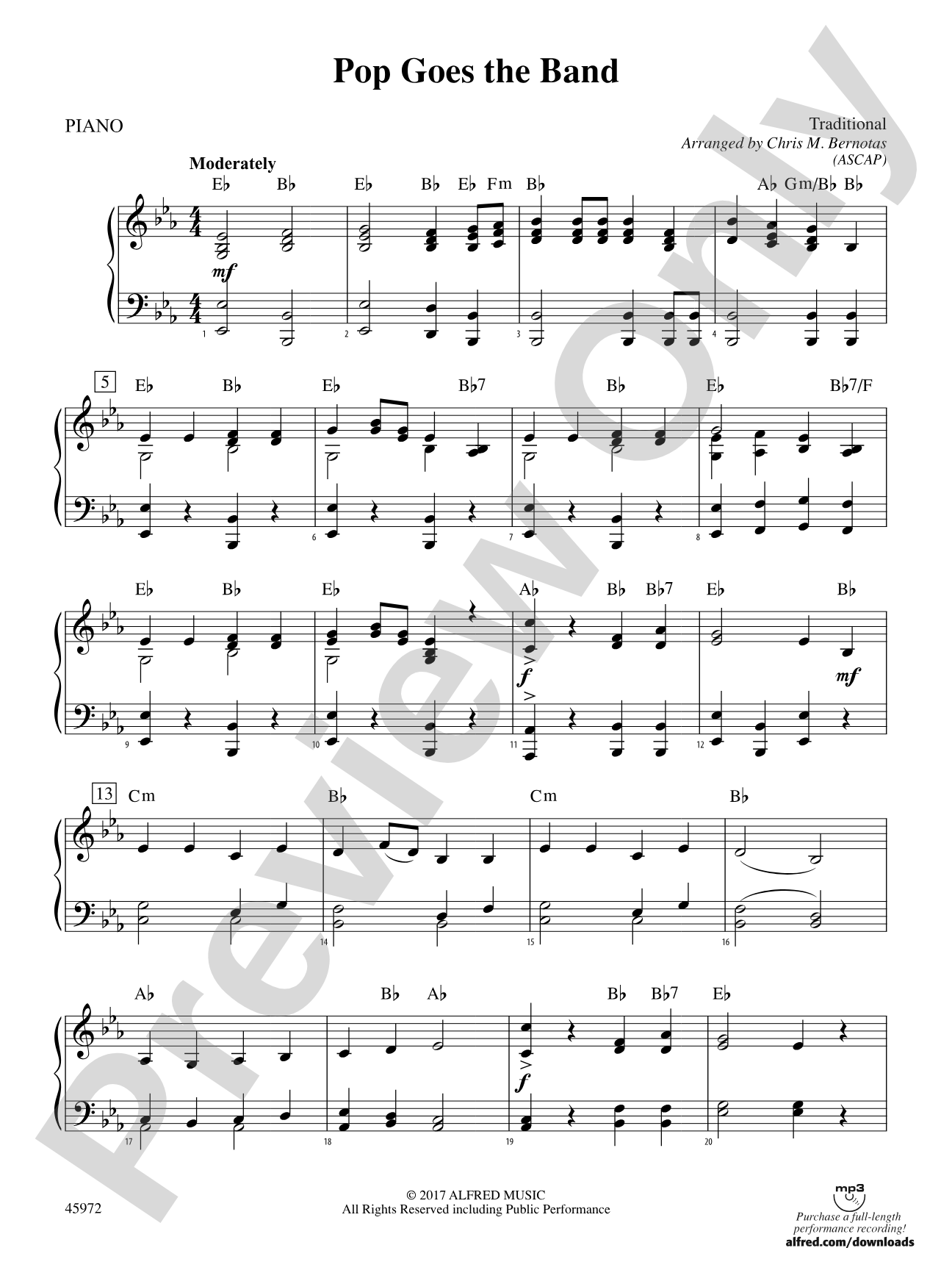 Pop Goes the Band: Piano Accompaniment
