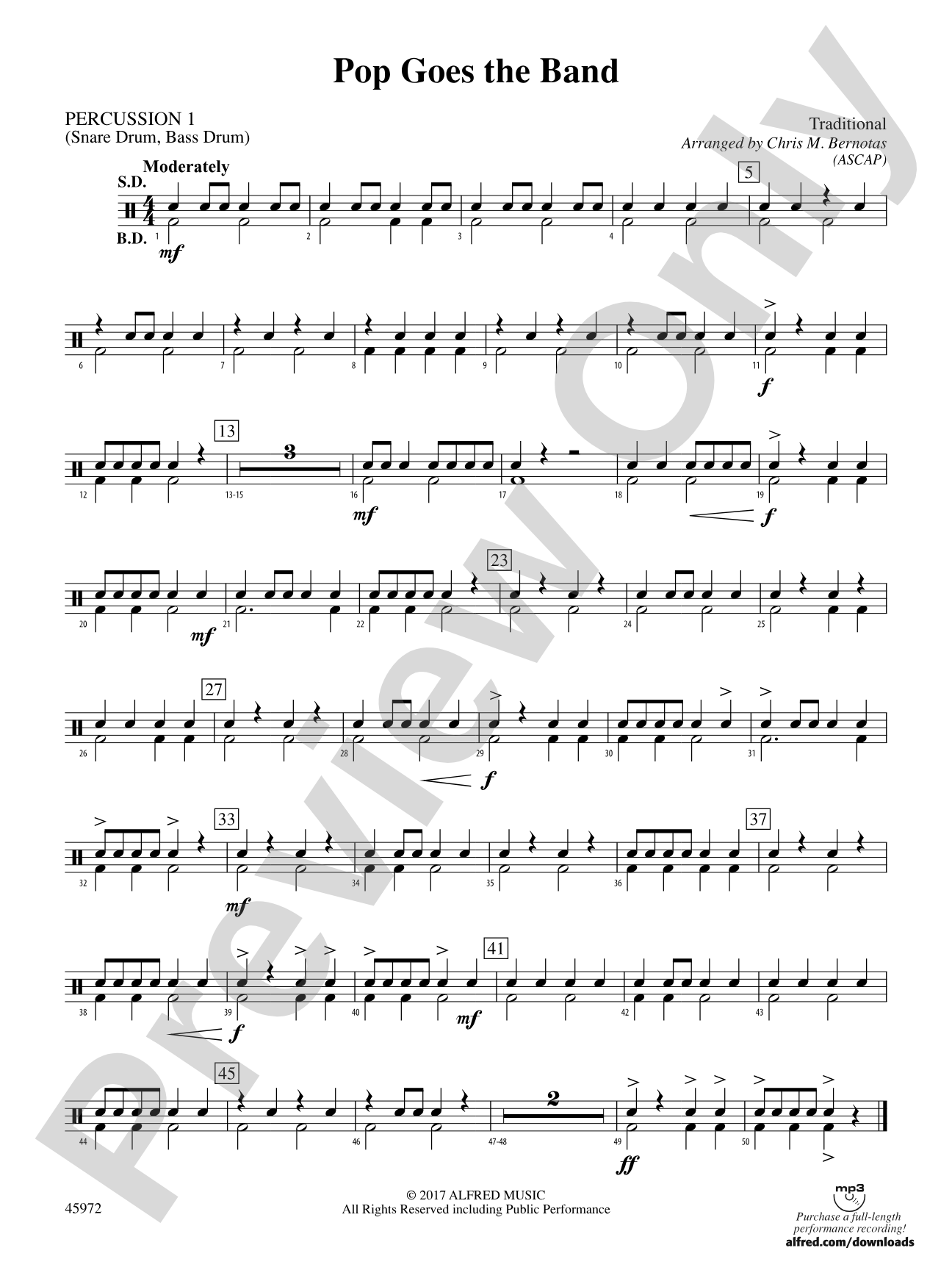 Pop Goes the Band: 1st Percussion
