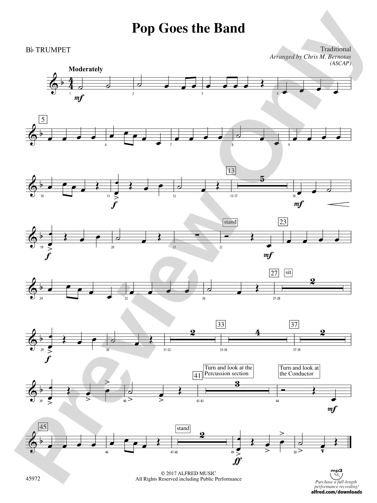 Pop Goes the Band: 1st B-flat Trumpet