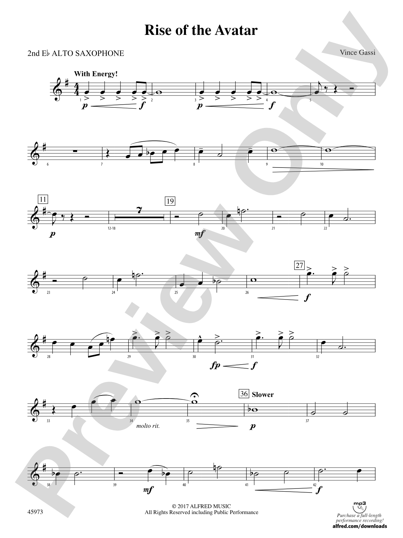 Rise of the Avatar: 2nd E-flat Alto Saxophone