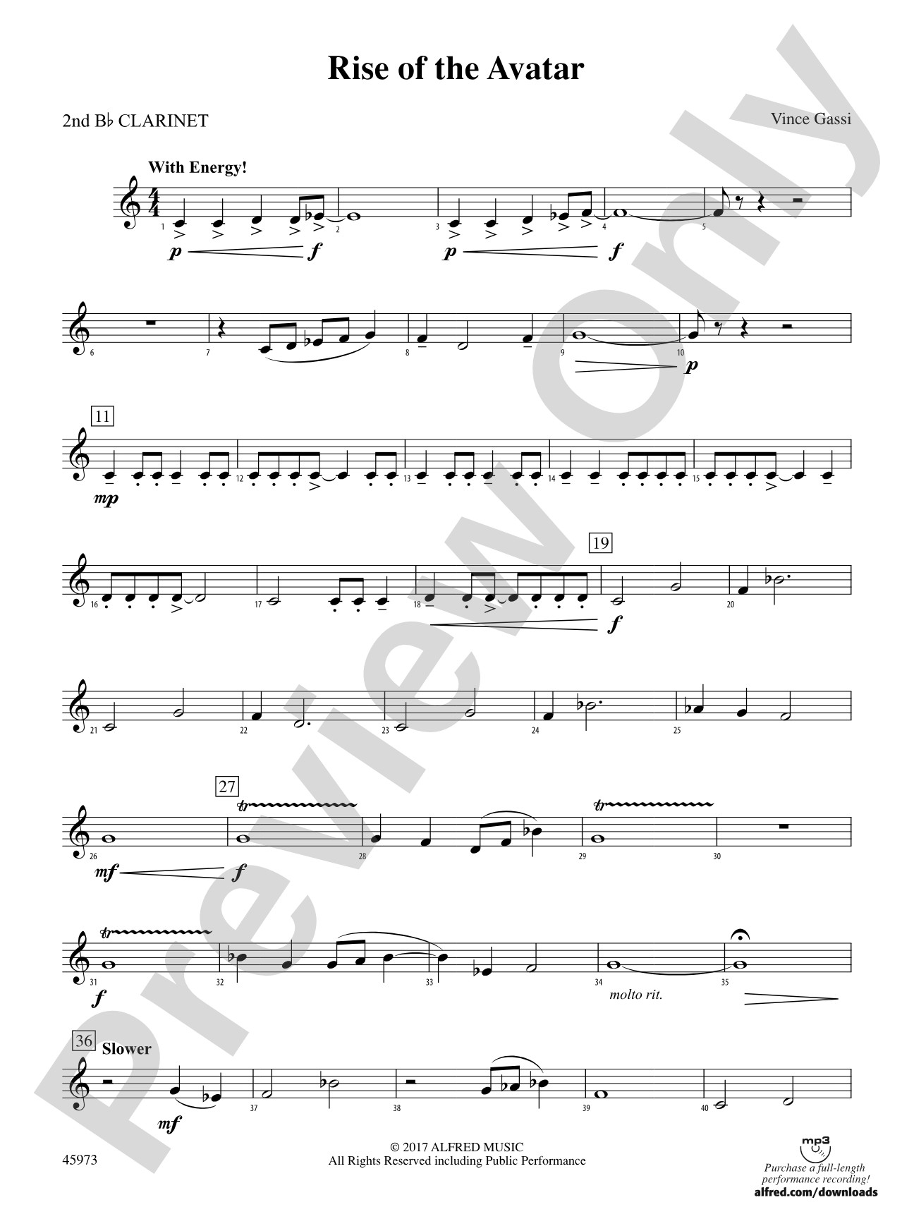Rise of the Avatar: 2nd B-flat Clarinet