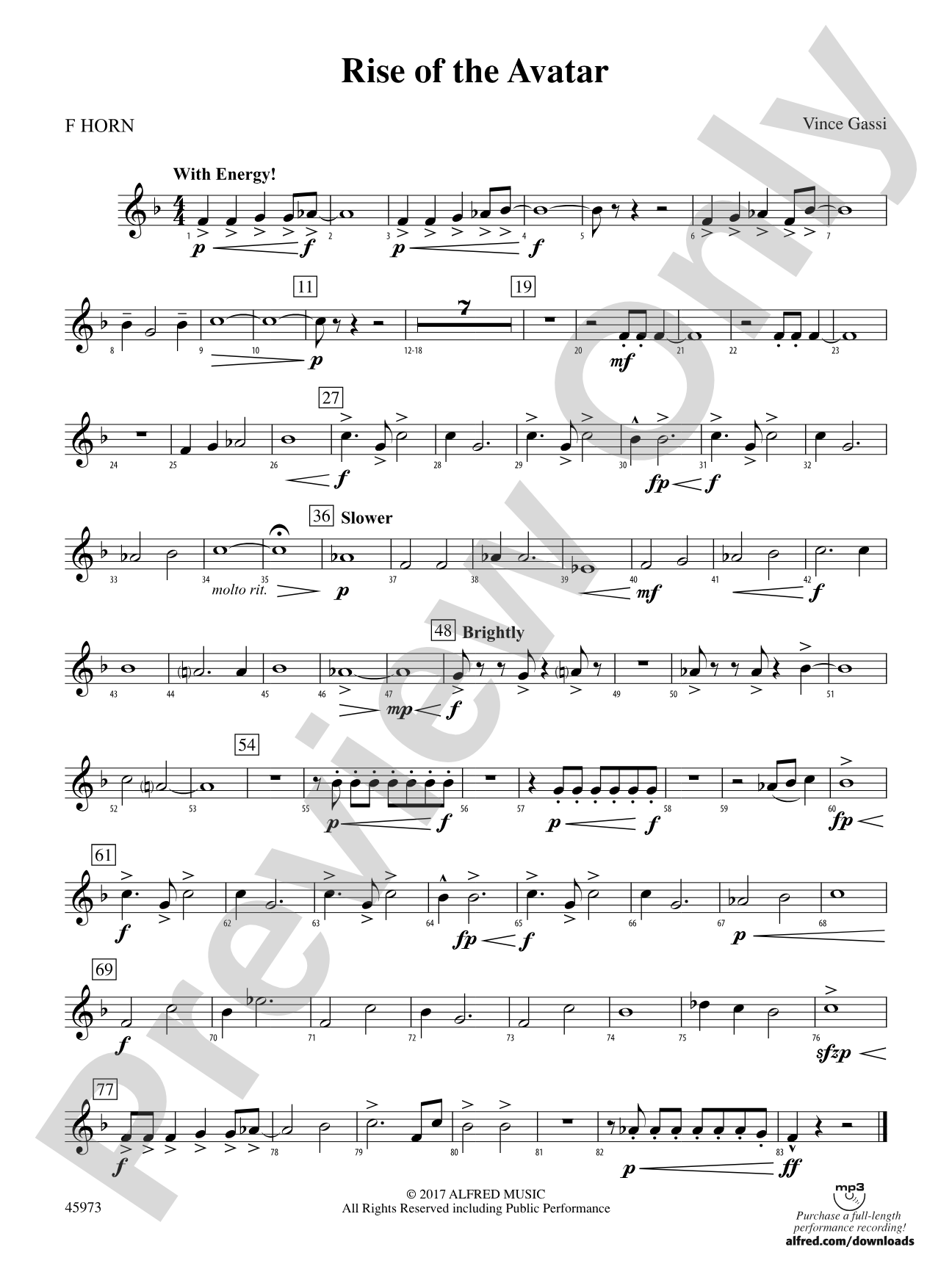 Rise of the Avatar: 1st F Horn
