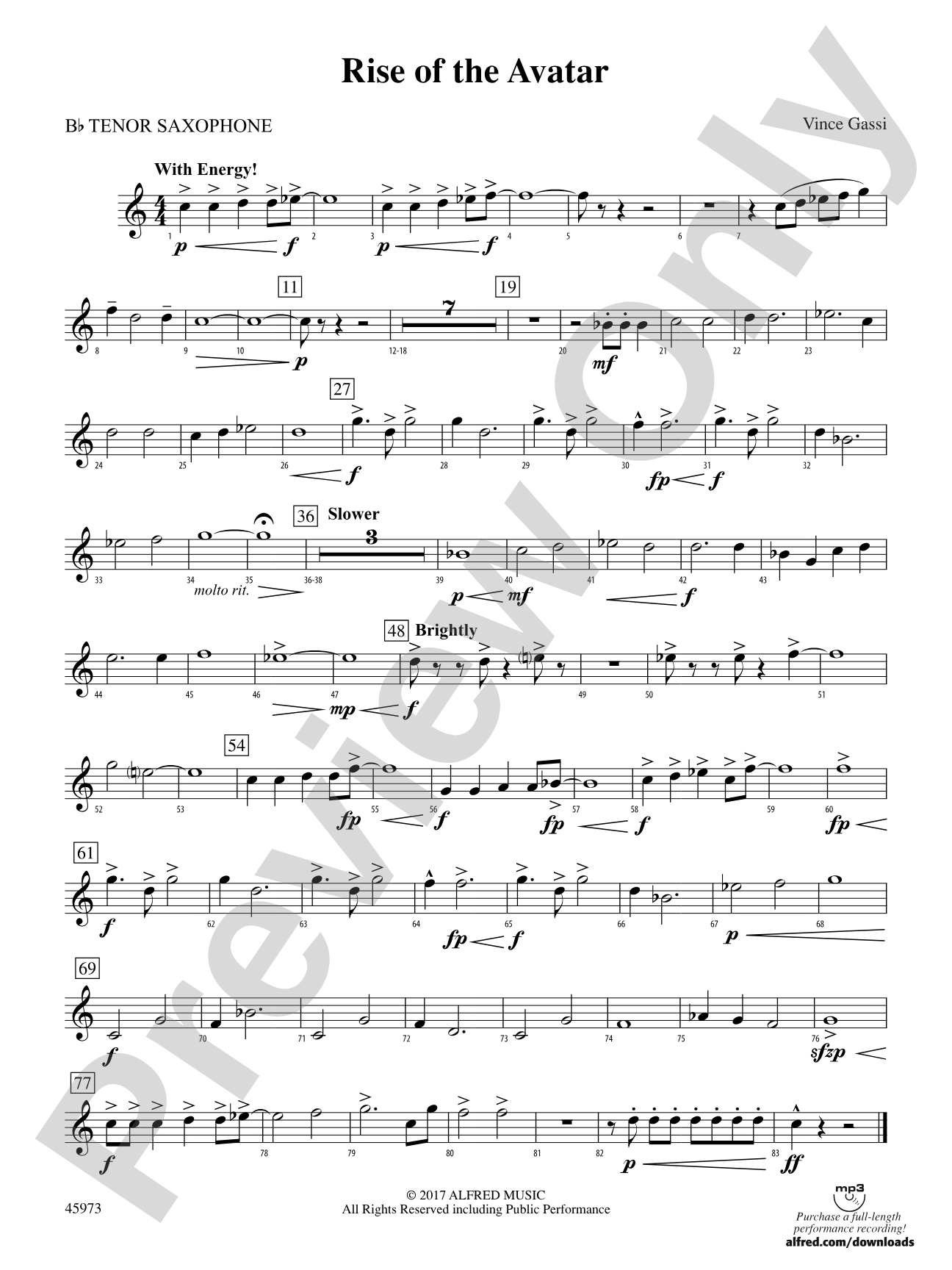Rise of the Avatar: B-flat Tenor Saxophone