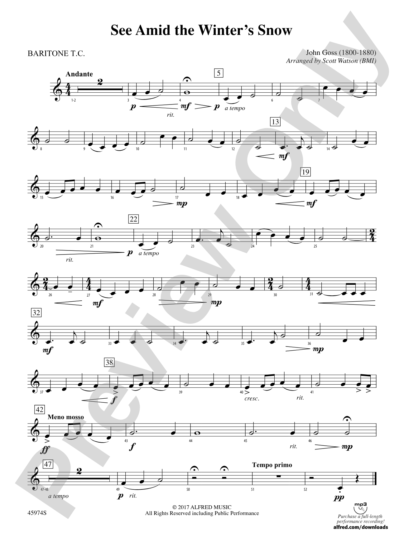 See Amid the Winter's Snow: Baritone T.C.
