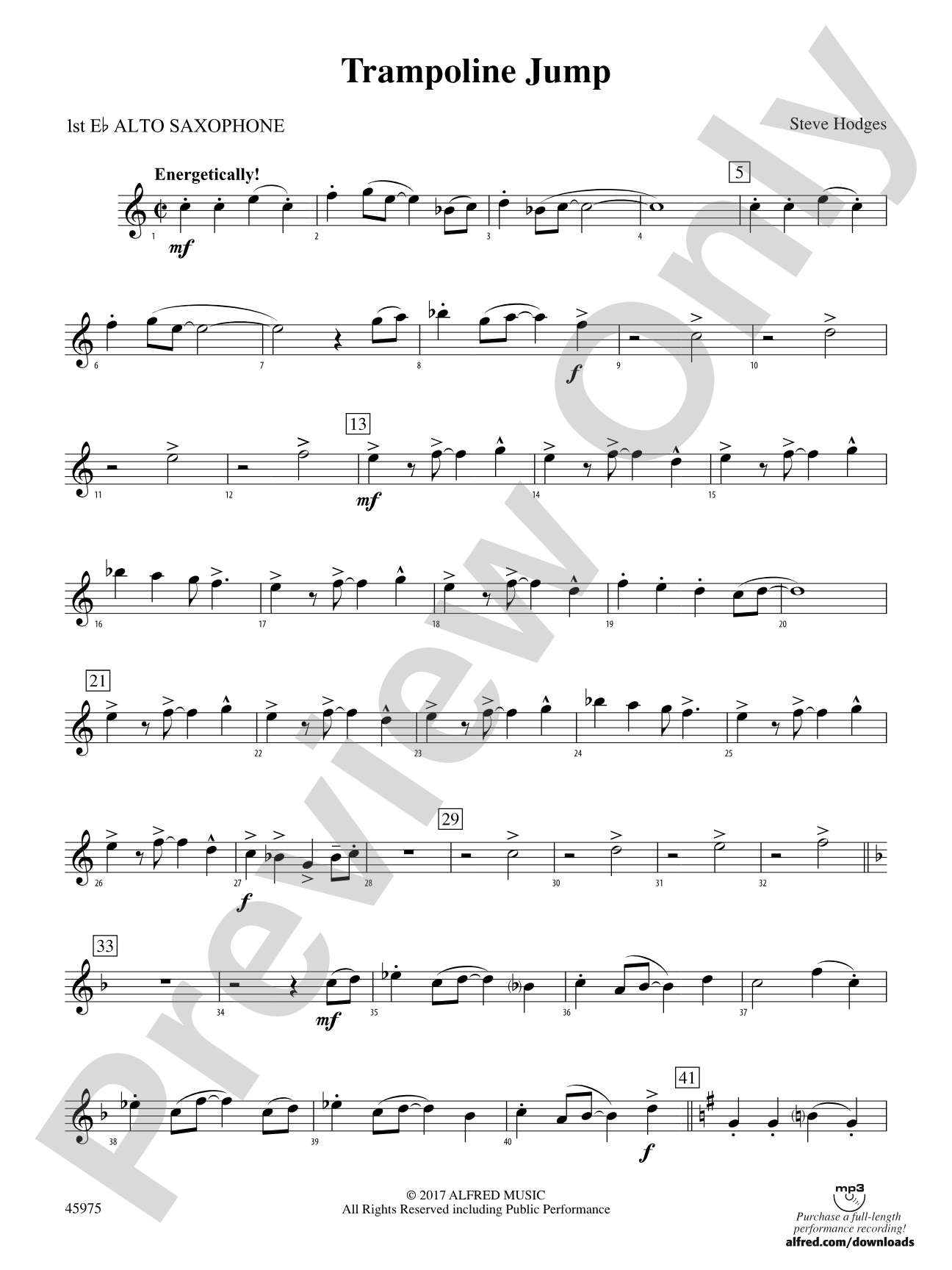 Trampoline Jump: E-flat Alto Saxophone