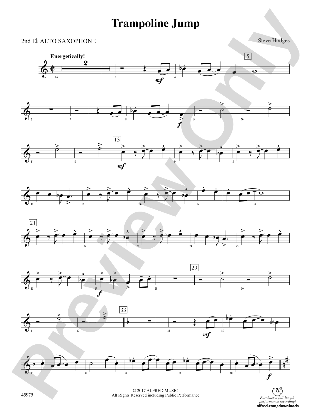 Trampoline Jump: 2nd E-flat Alto Saxophone