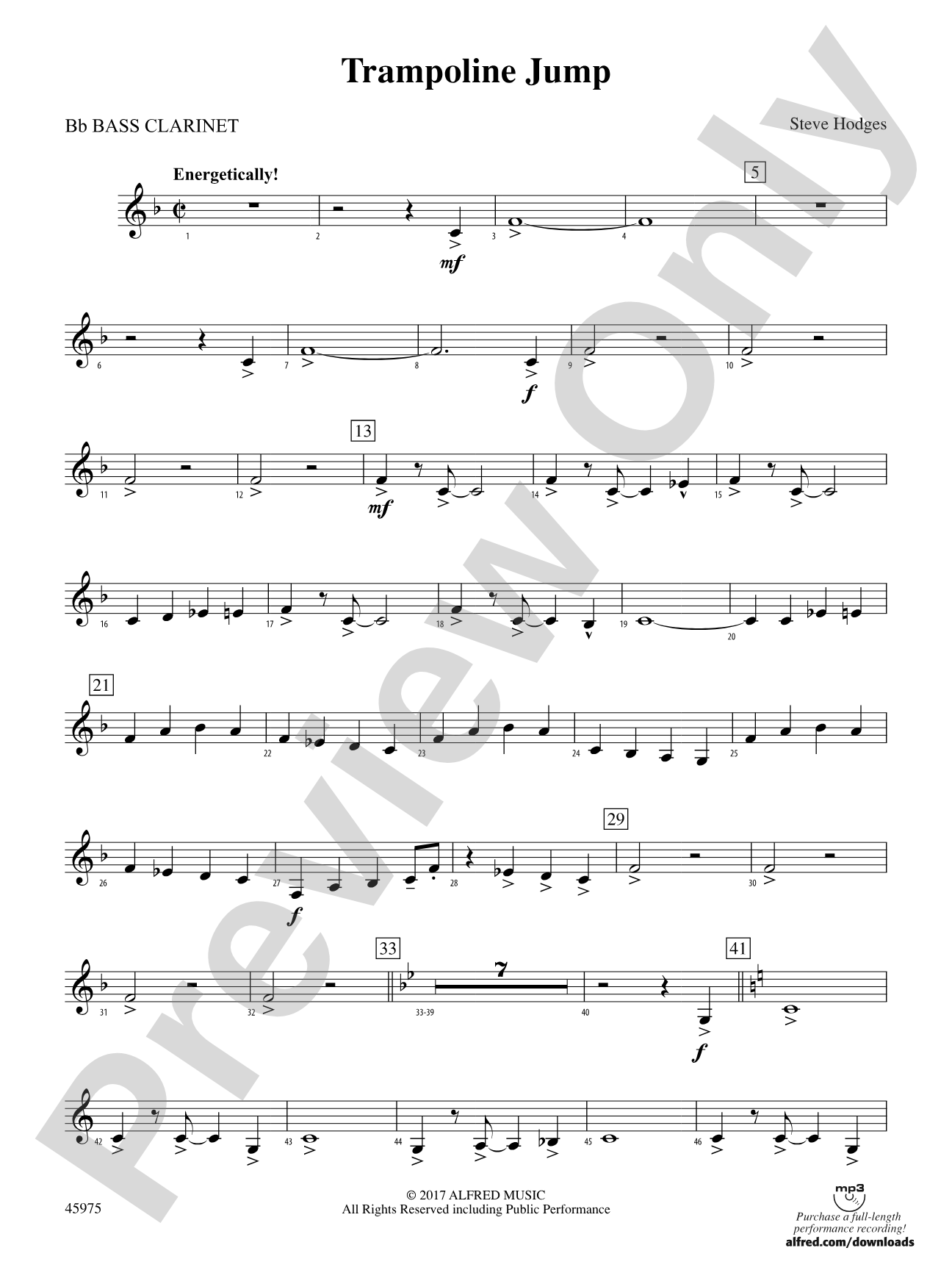 Trampoline Jump: B-flat Bass Clarinet