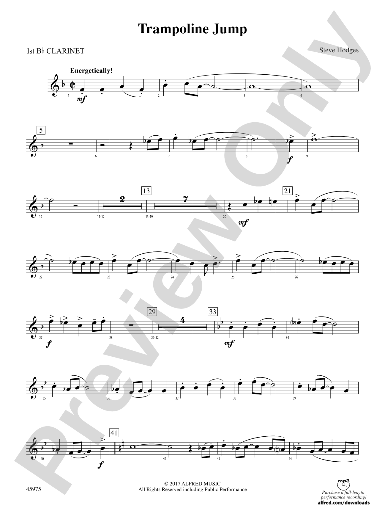 Trampoline Jump: 1st B-flat Clarinet