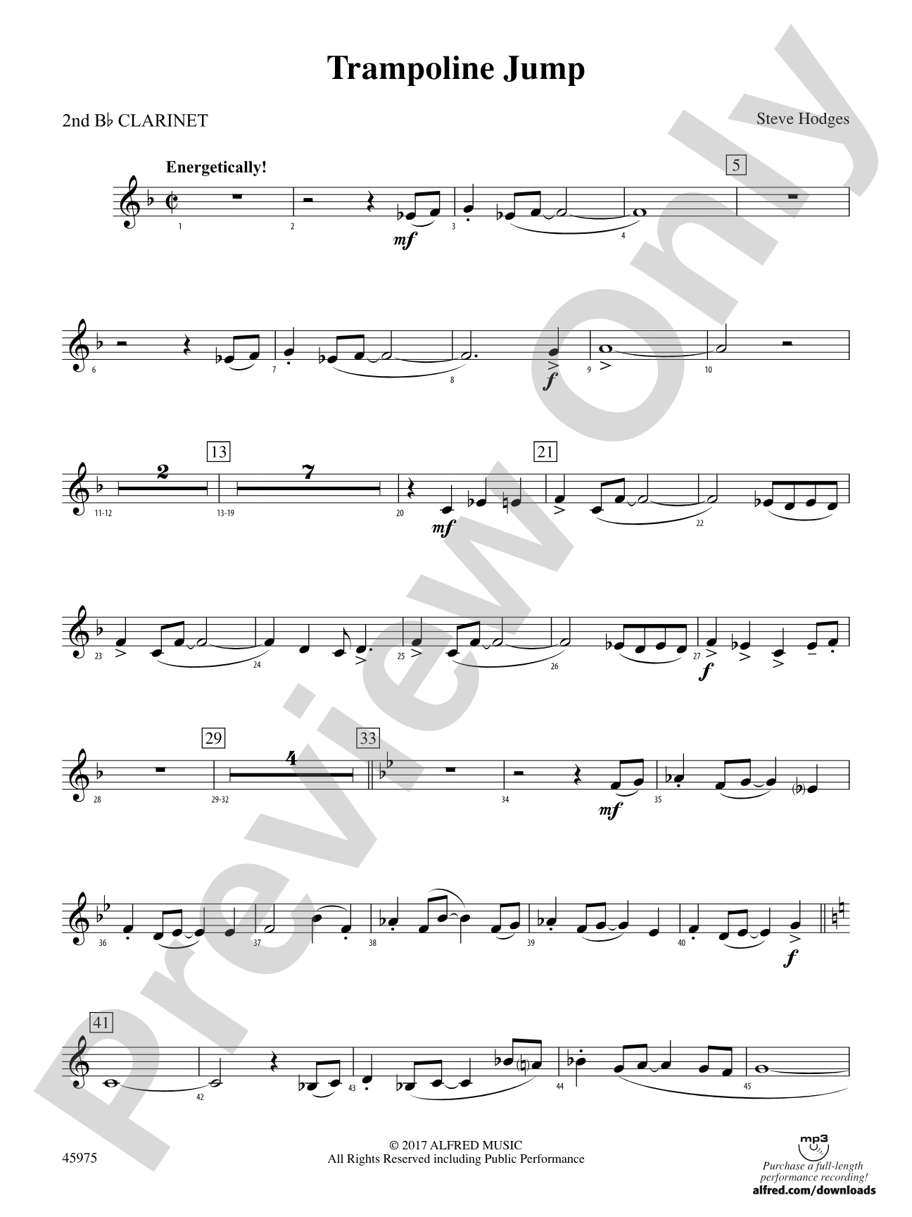 Trampoline Jump: 2nd B-flat Clarinet
