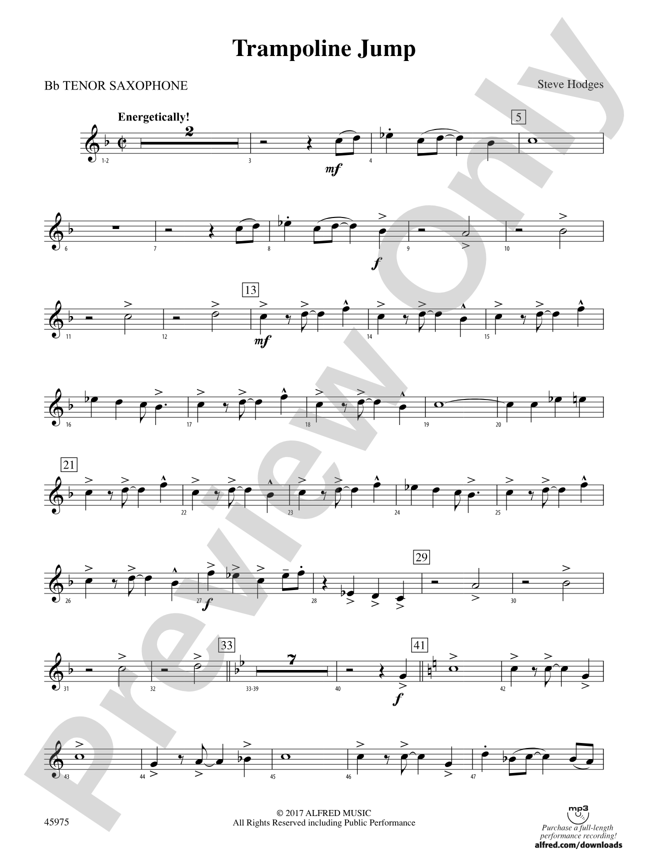 Trampoline Jump: B-flat Tenor Saxophone