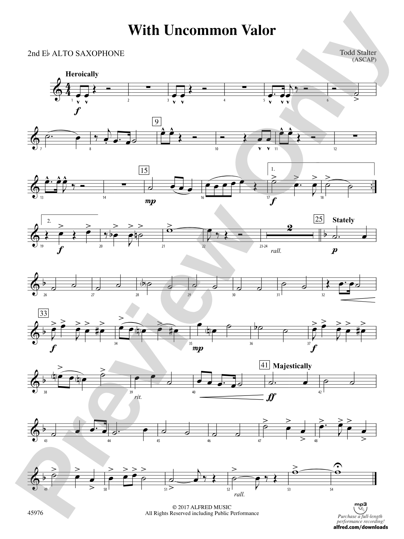 With Uncommon Valor: 2nd E-flat Alto Saxophone