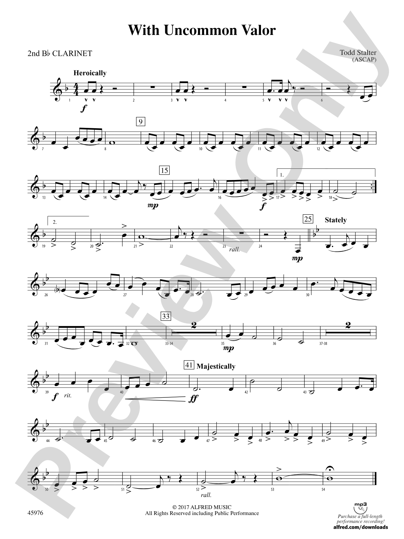 With Uncommon Valor: 2nd B-flat Clarinet