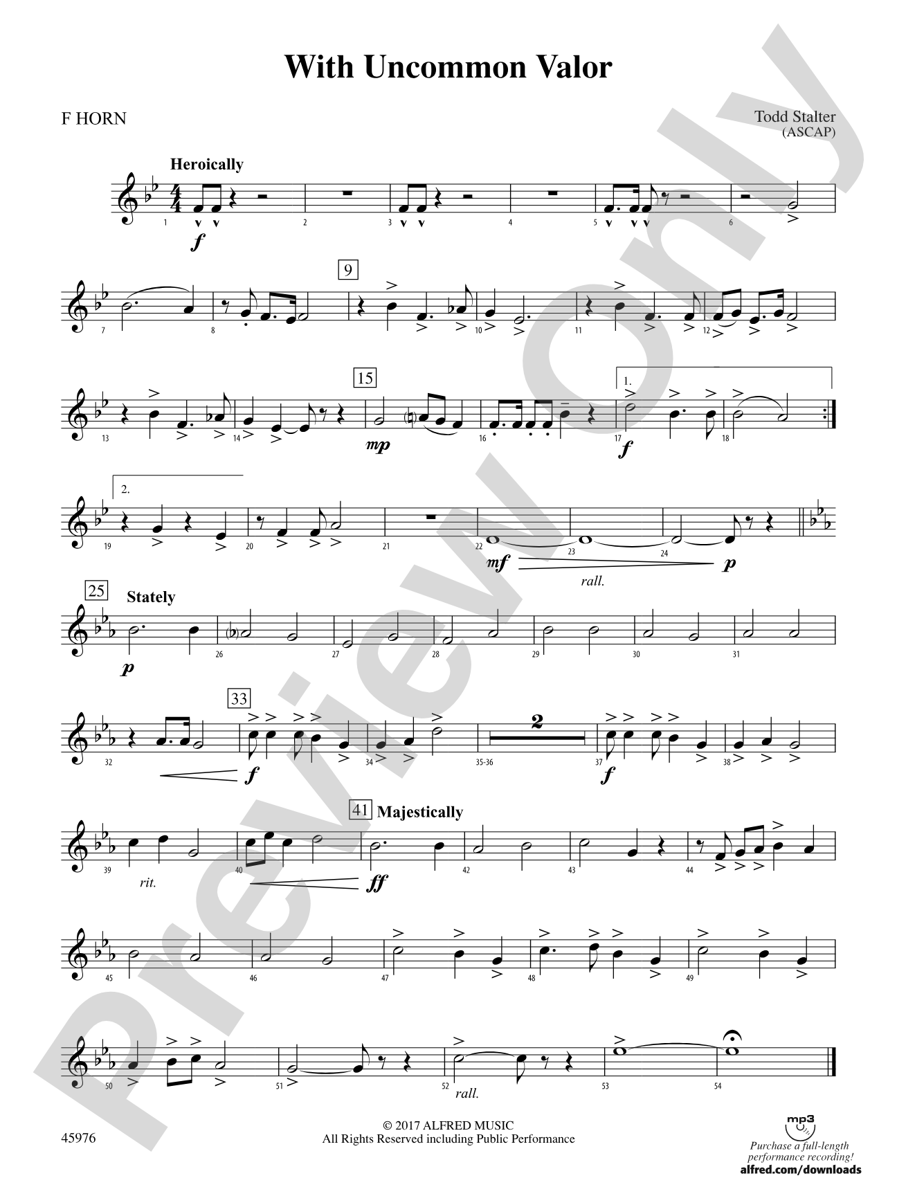 With Uncommon Valor: 1st F Horn