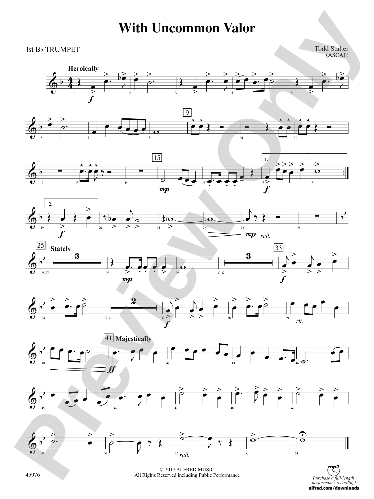 With Uncommon Valor: 1st B-flat Trumpet