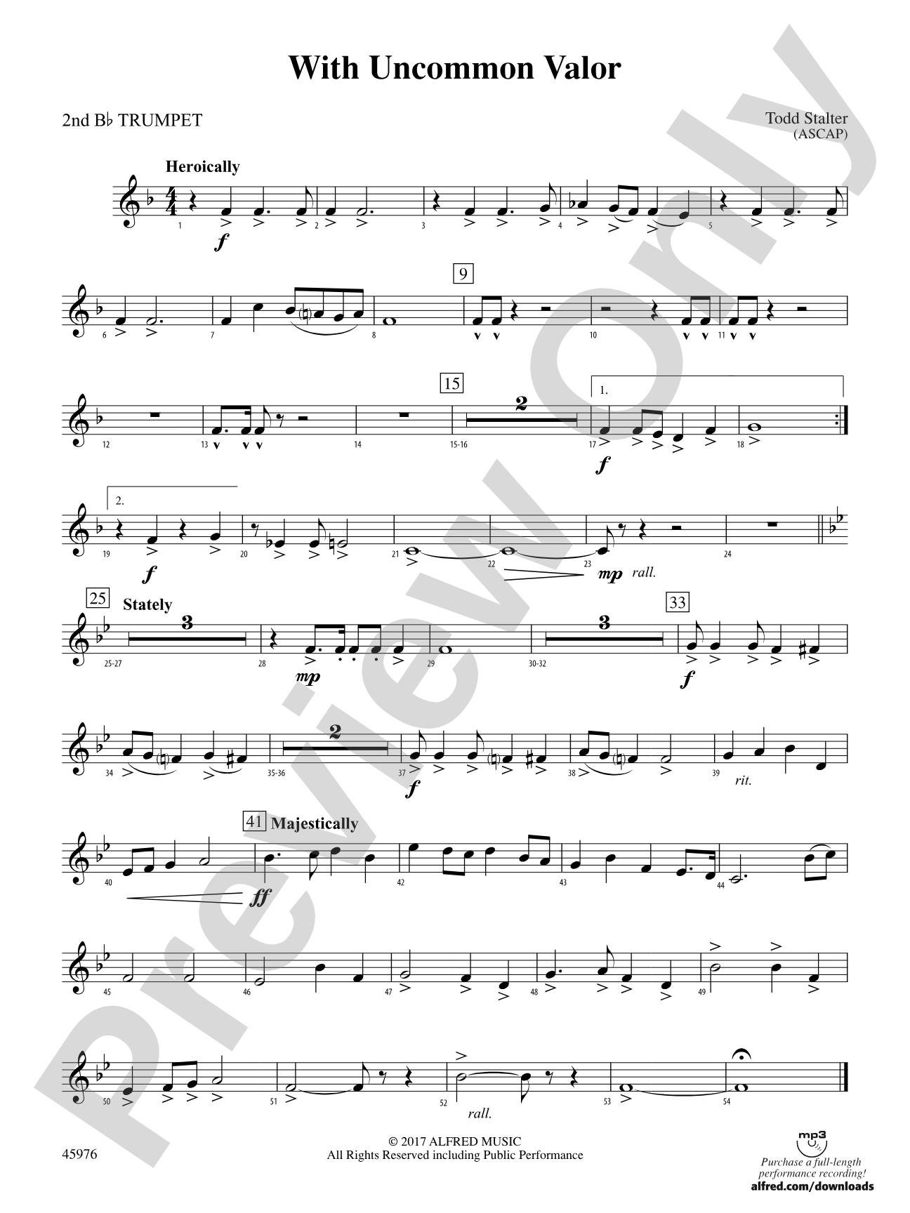 With Uncommon Valor: 2nd B-flat Trumpet