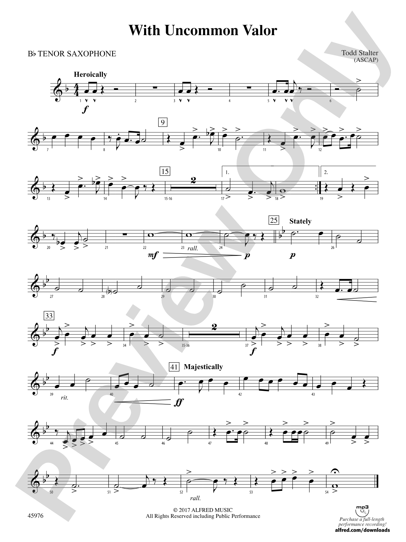 With Uncommon Valor: B-flat Tenor Saxophone