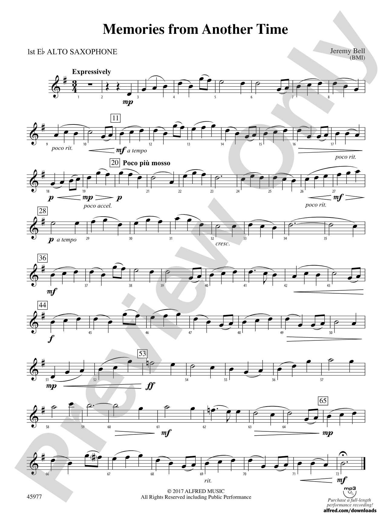 Memories from Another Time: E-flat Alto Saxophone