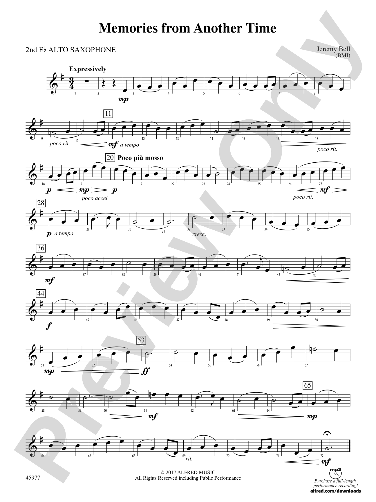 Memories from Another Time: 2nd E-flat Alto Saxophone