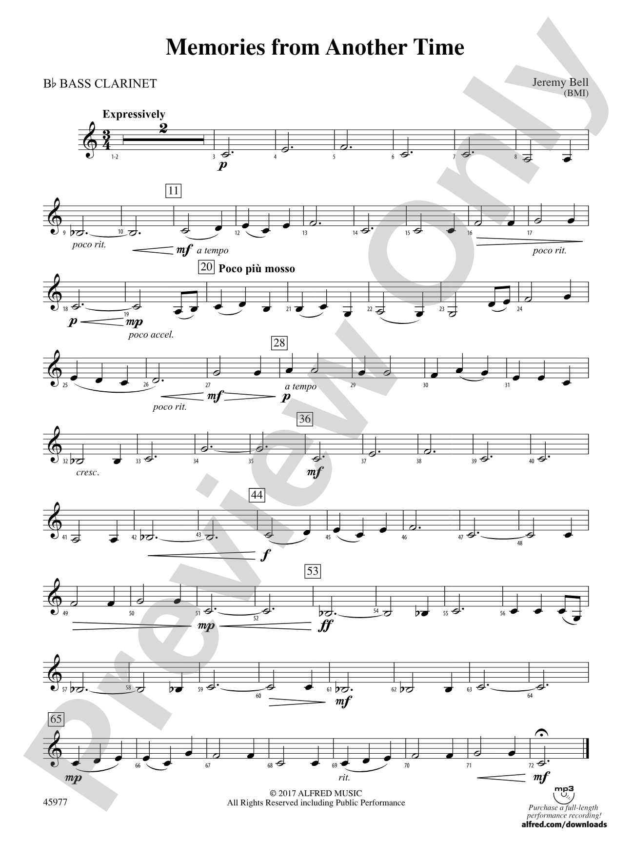 Memories from Another Time: B-flat Bass Clarinet