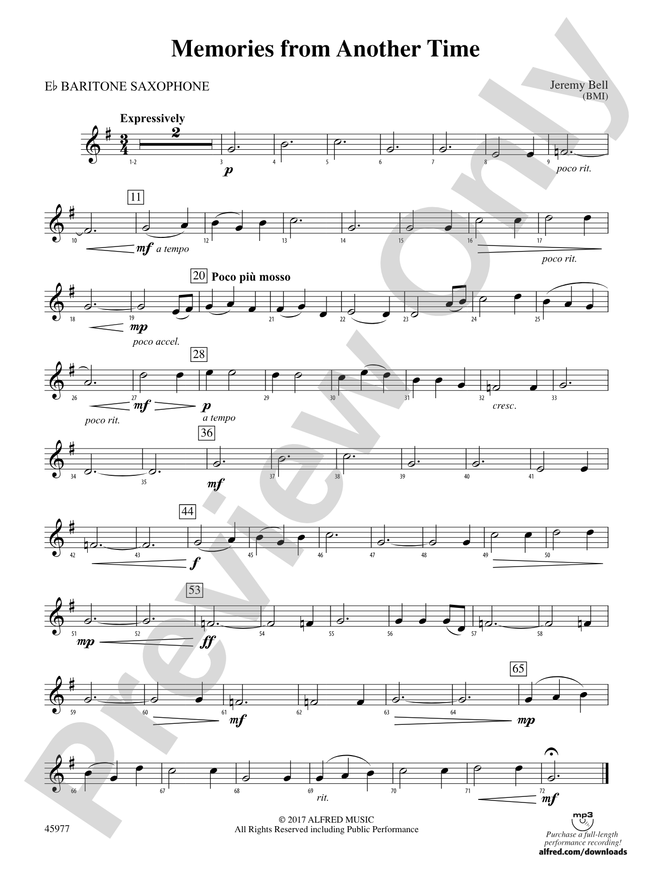 Memories from Another Time: E-flat Baritone Saxophone