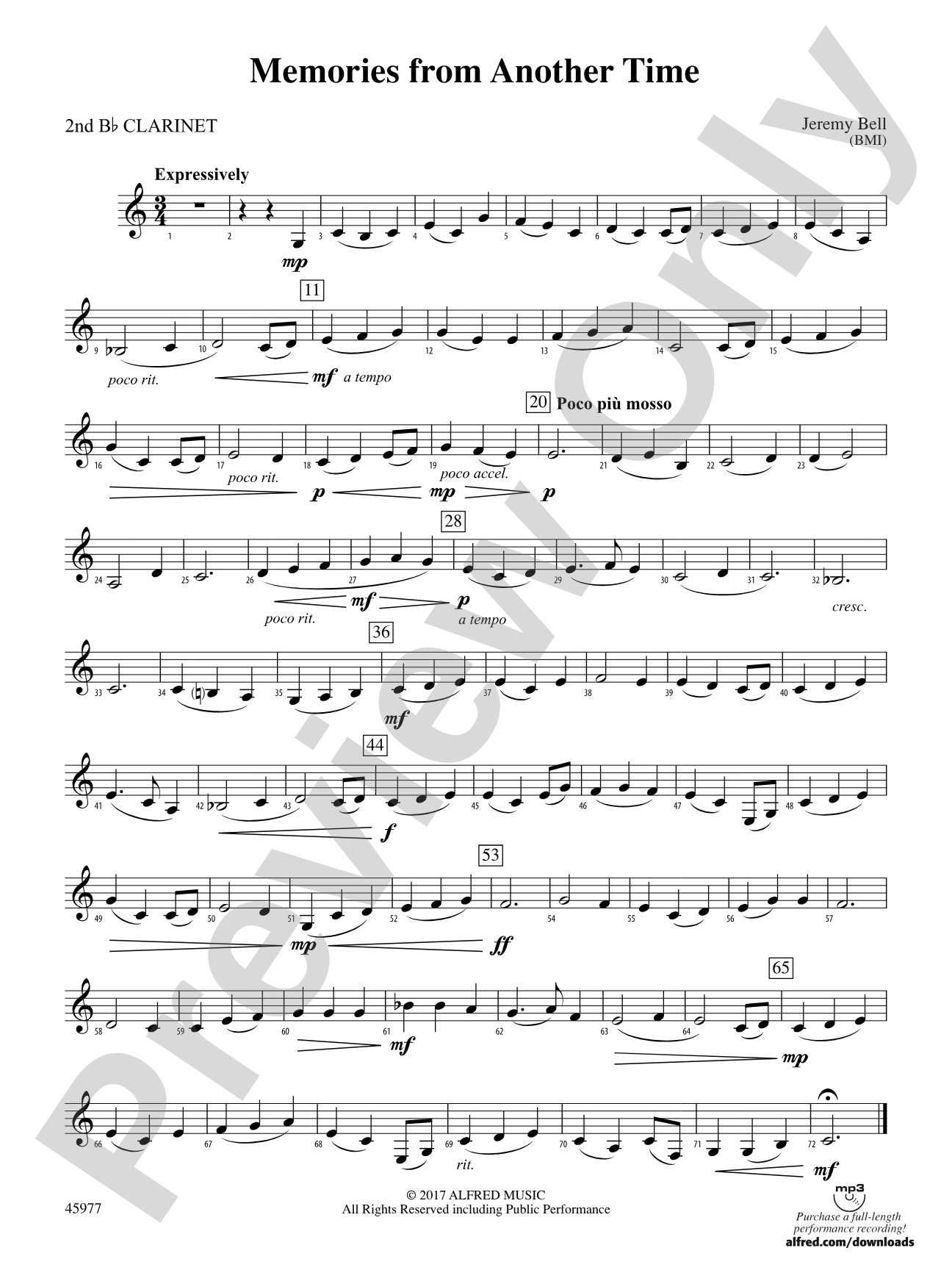 Memories from Another Time: 2nd B-flat Clarinet