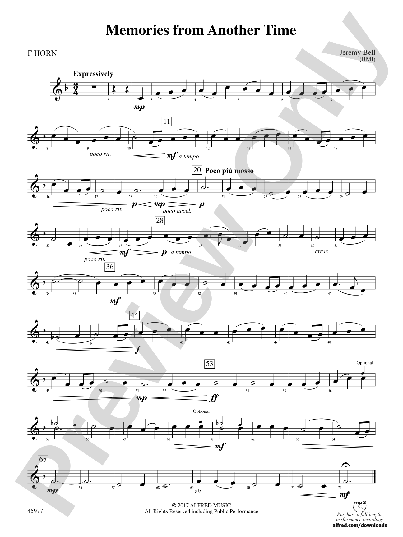 Memories from Another Time: 1st F Horn