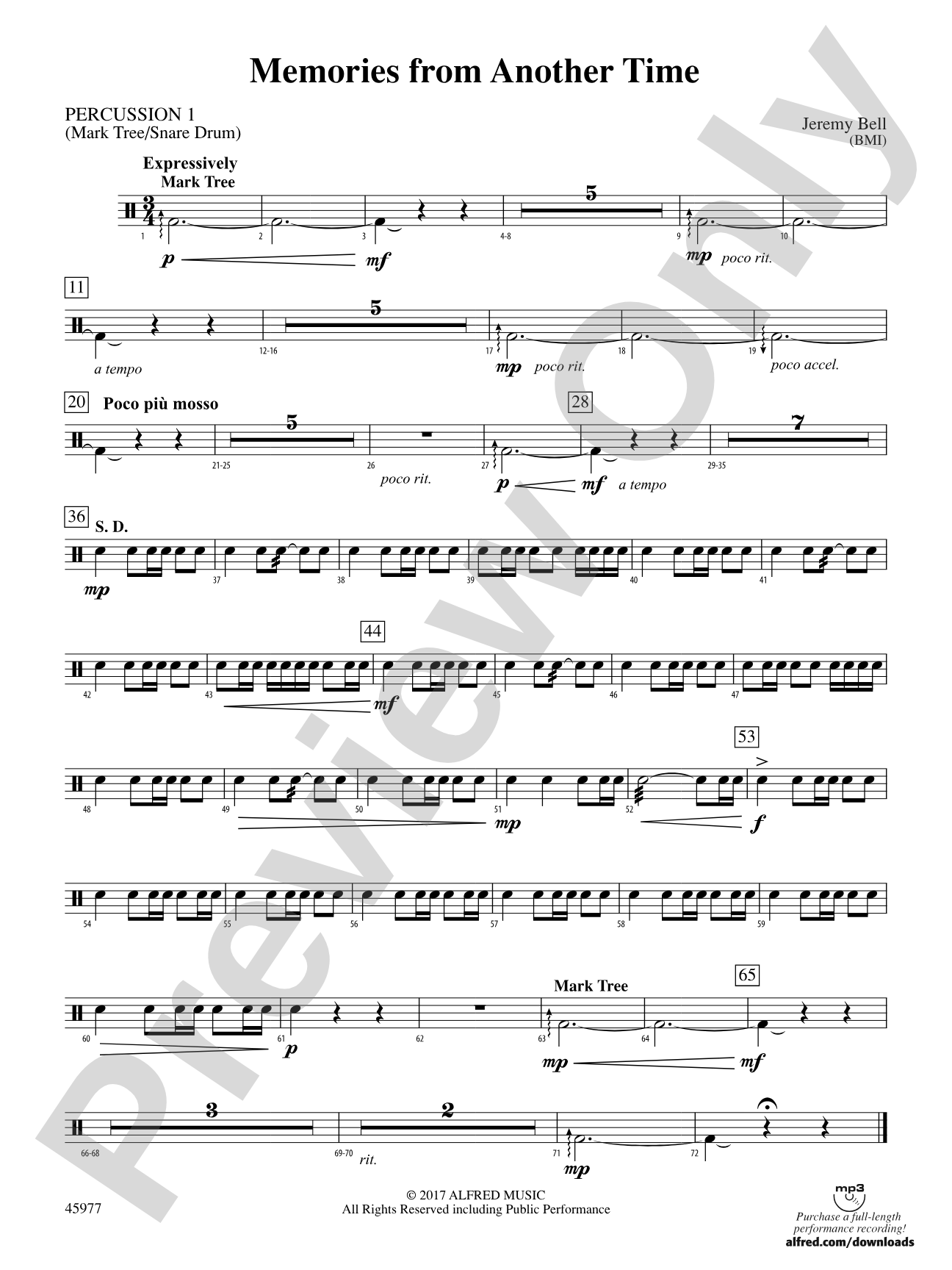 Memories from Another Time: 1st Percussion