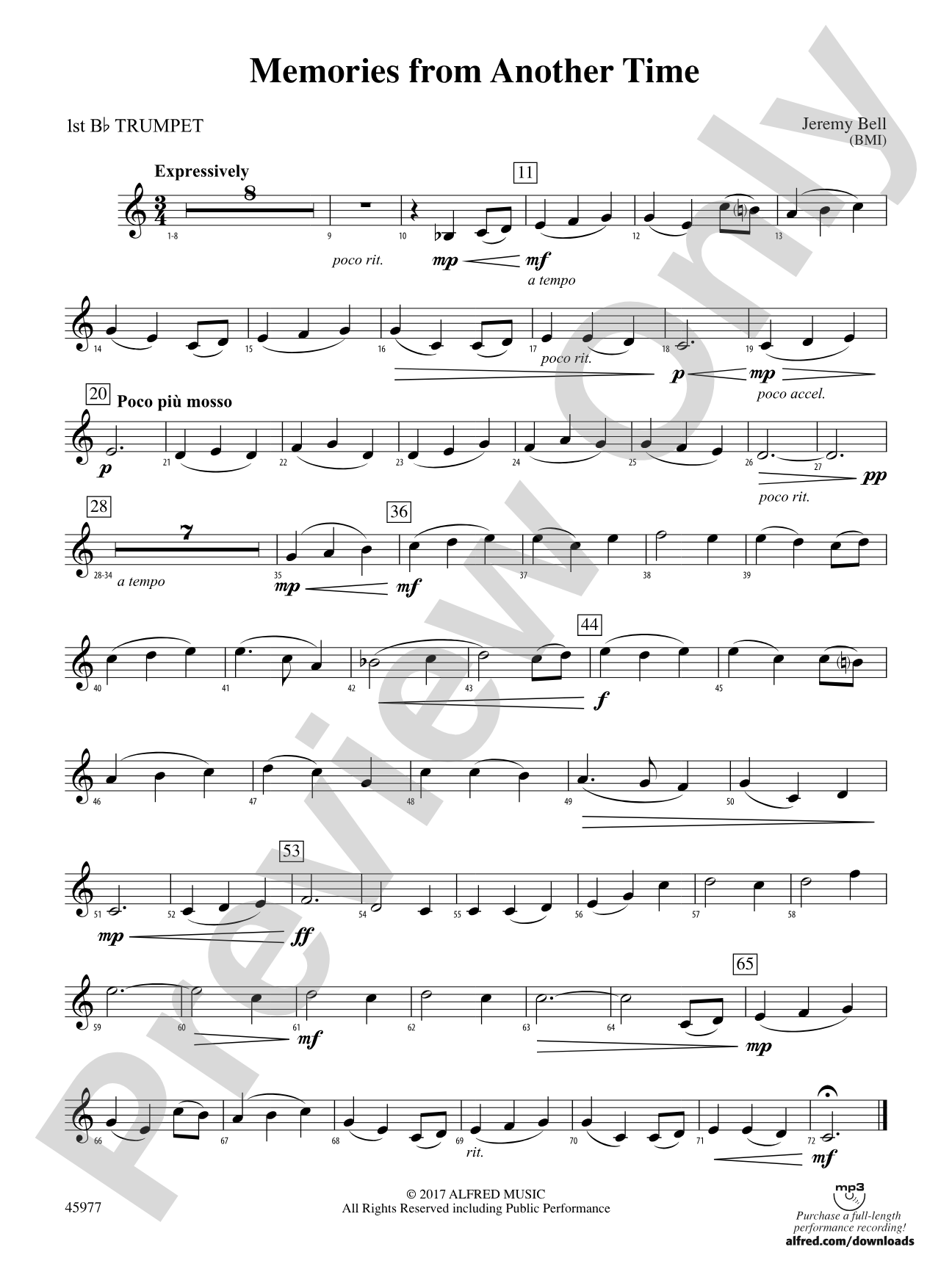 Memories from Another Time: 1st B-flat Trumpet