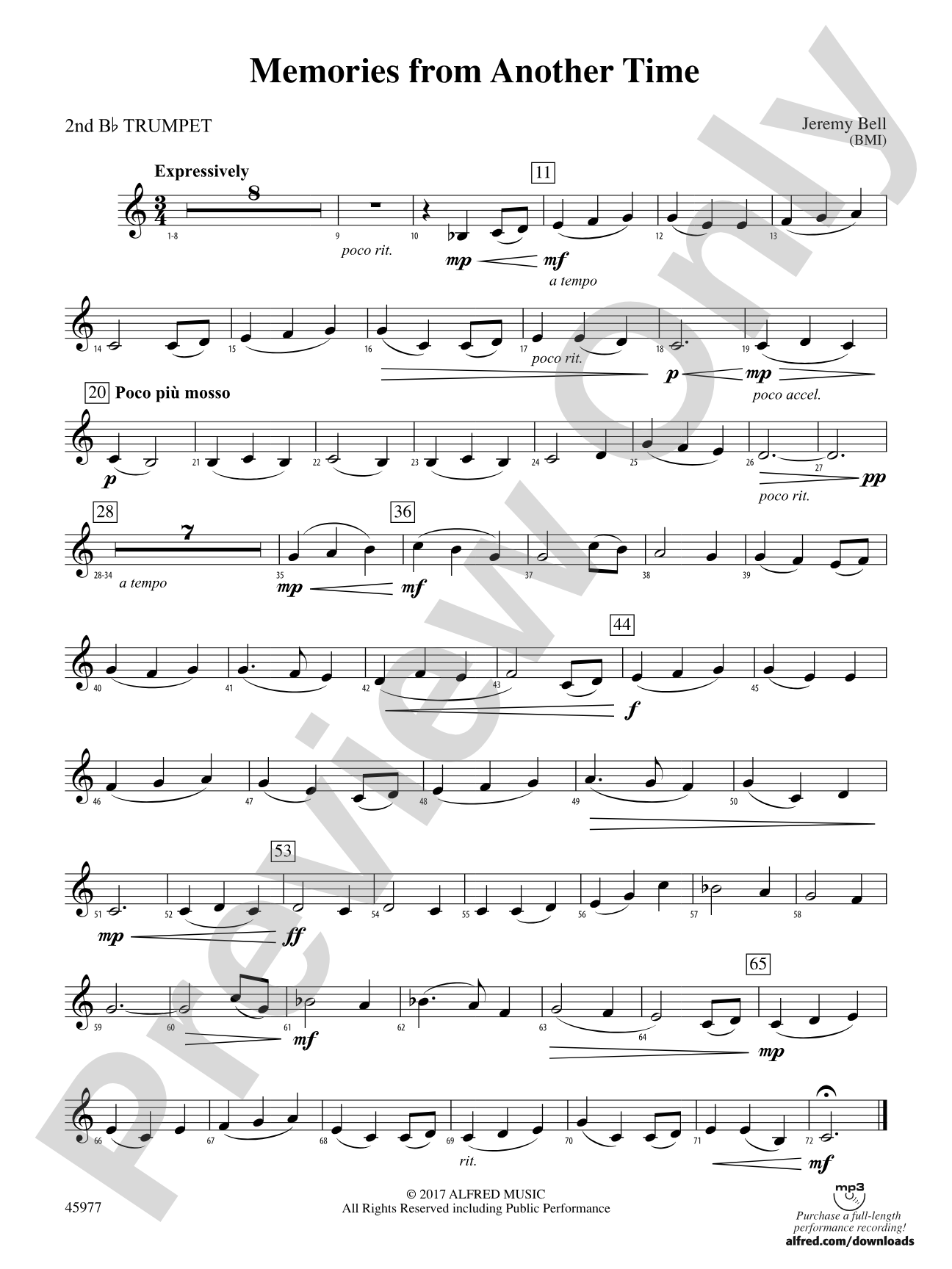 Memories from Another Time: 2nd B-flat Trumpet