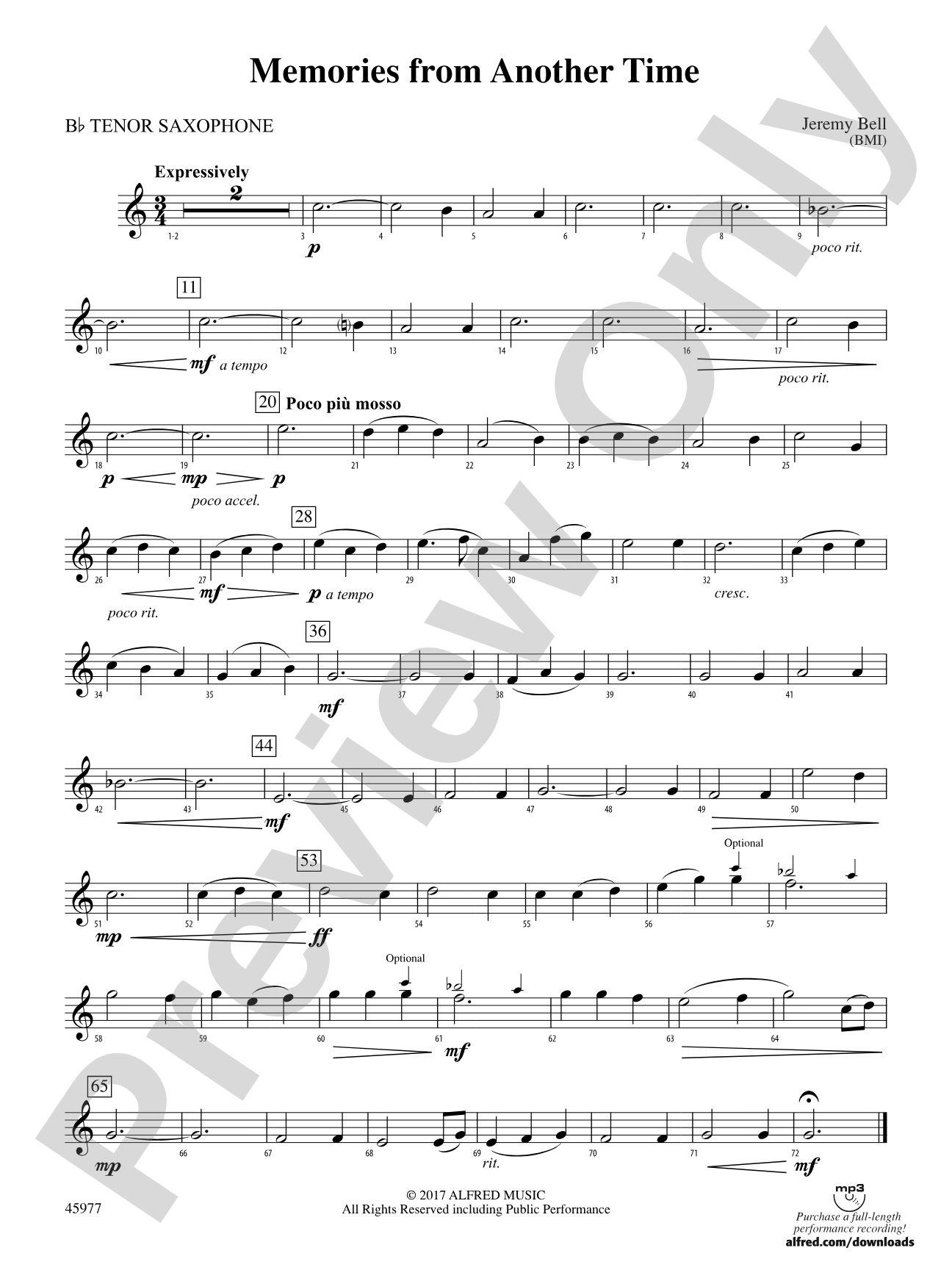 Memories from Another Time: B-flat Tenor Saxophone