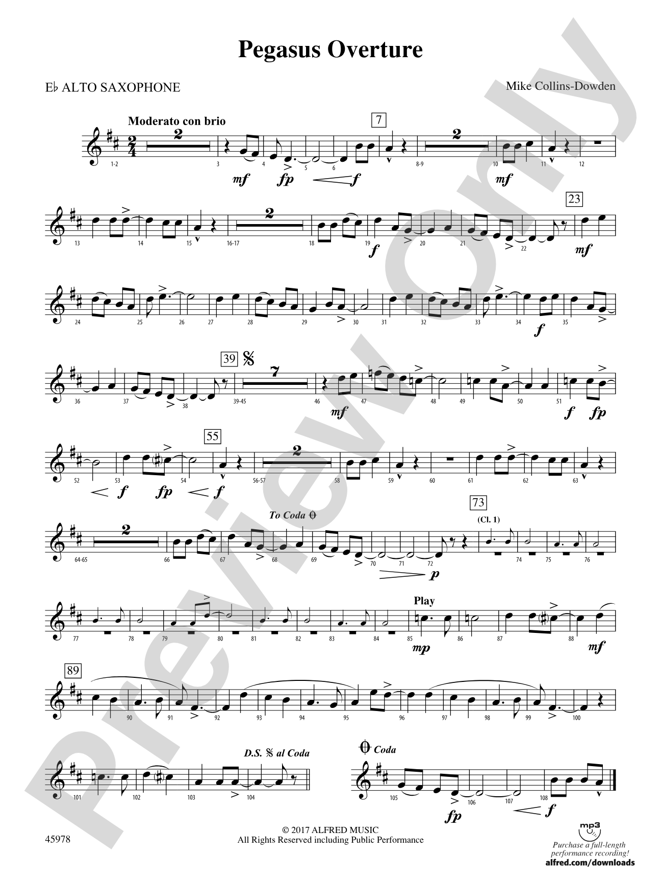 Pegasus Overture: E-flat Alto Saxophone