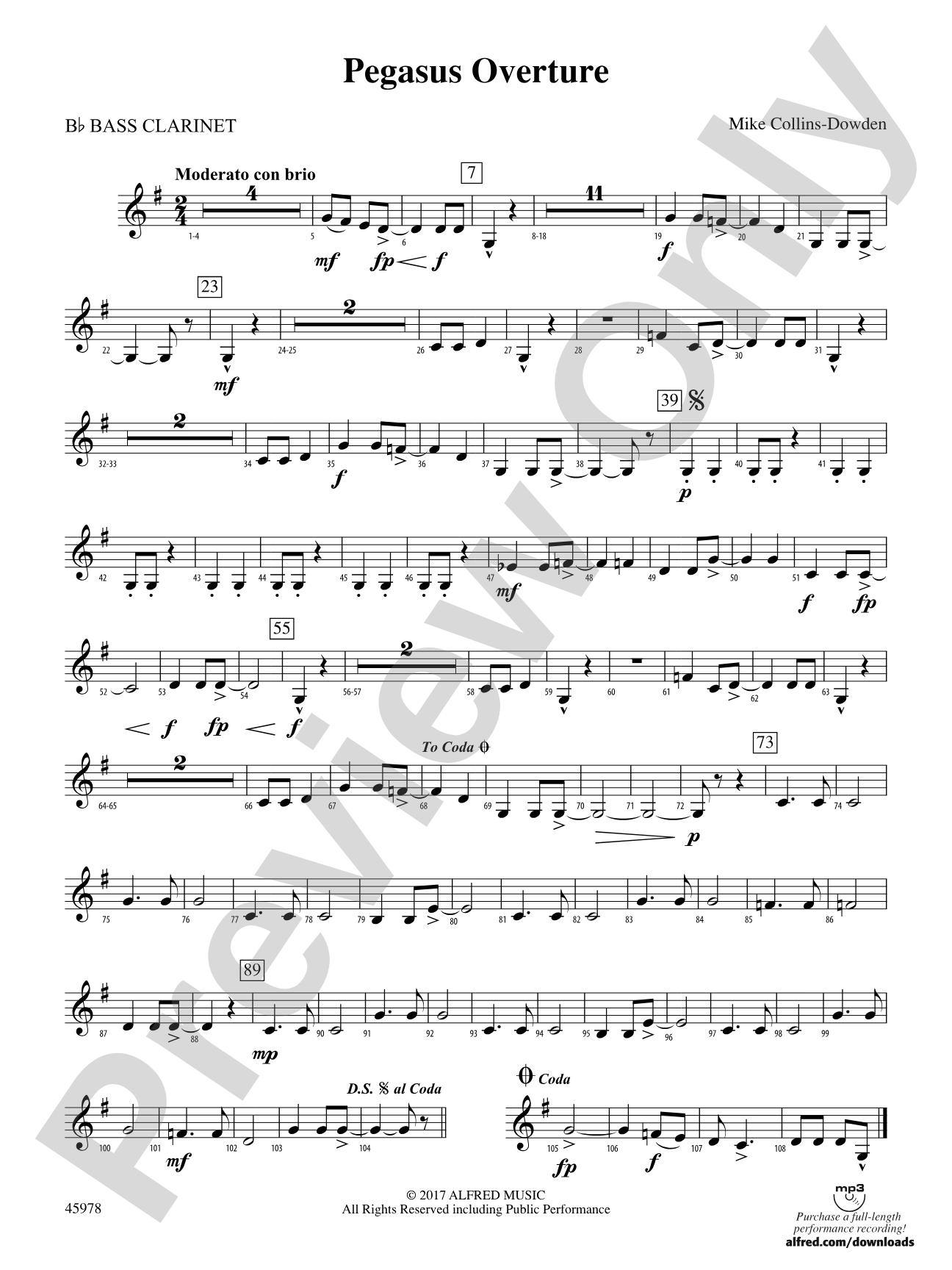 Pegasus Overture: B-flat Bass Clarinet